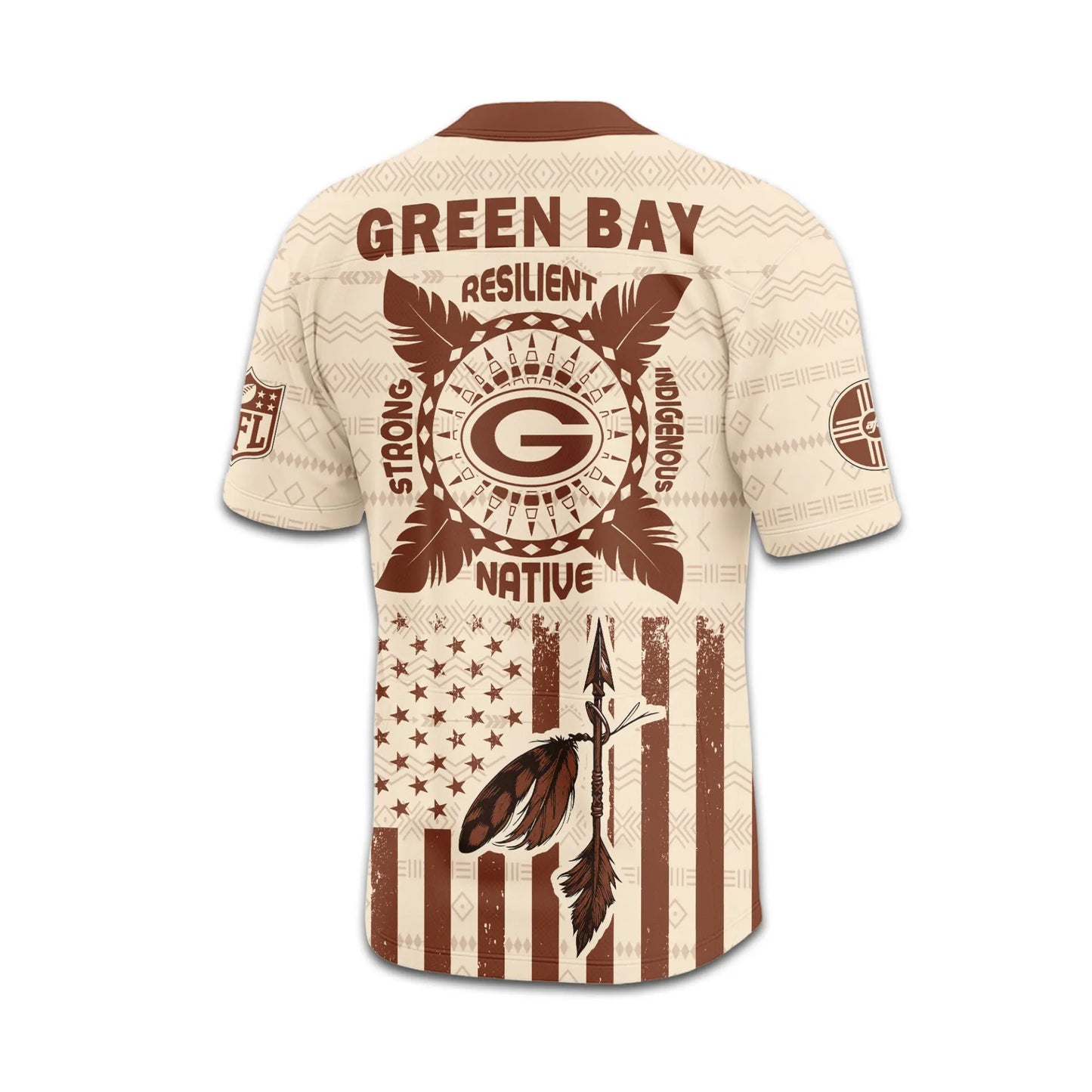 Green Bay Packers | Premium Native American Jersey TD – HuddleStyle.com - Image 3