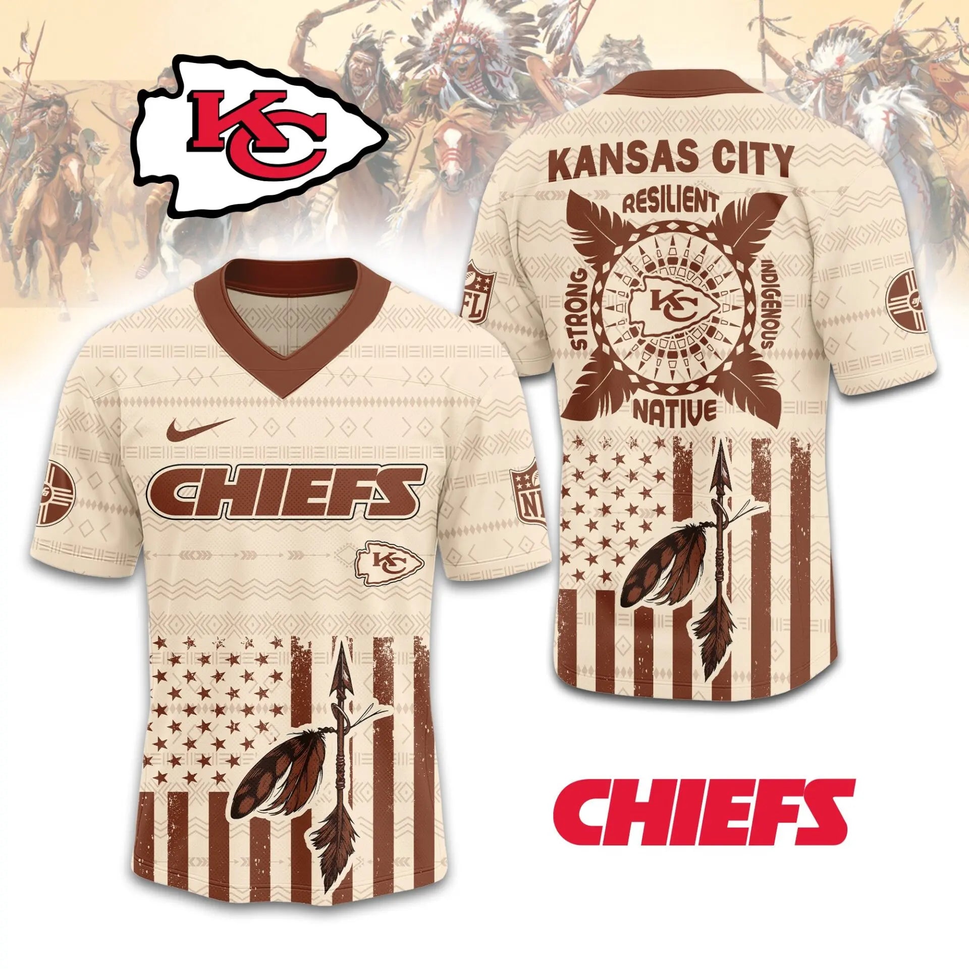 Kansas City Chiefs | Premium Native American Jersey TD – HuddleStyle.com - Image 3