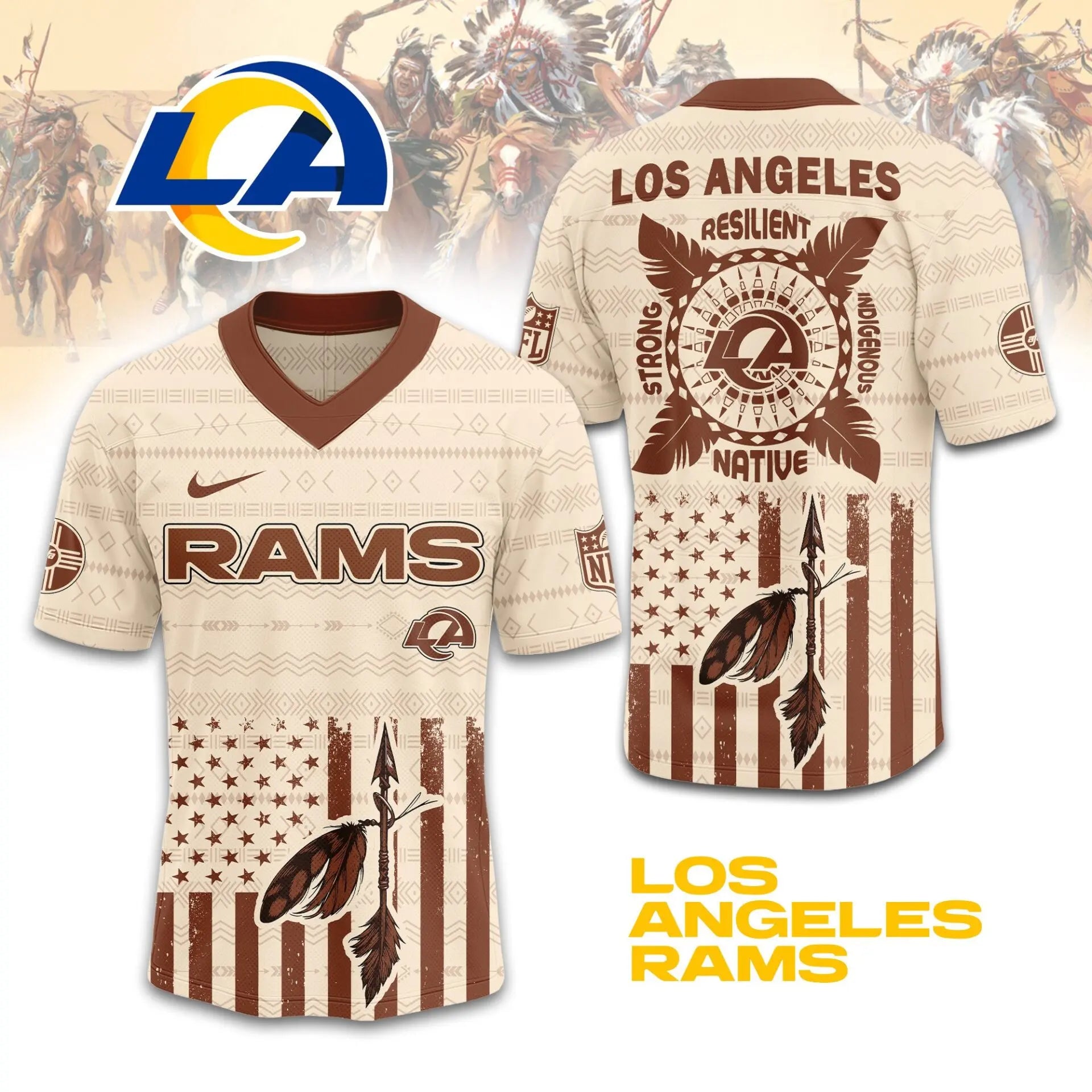 Los Angeles Rams | Premium Native American Jersey TD – HuddleStyle.com - Image 4