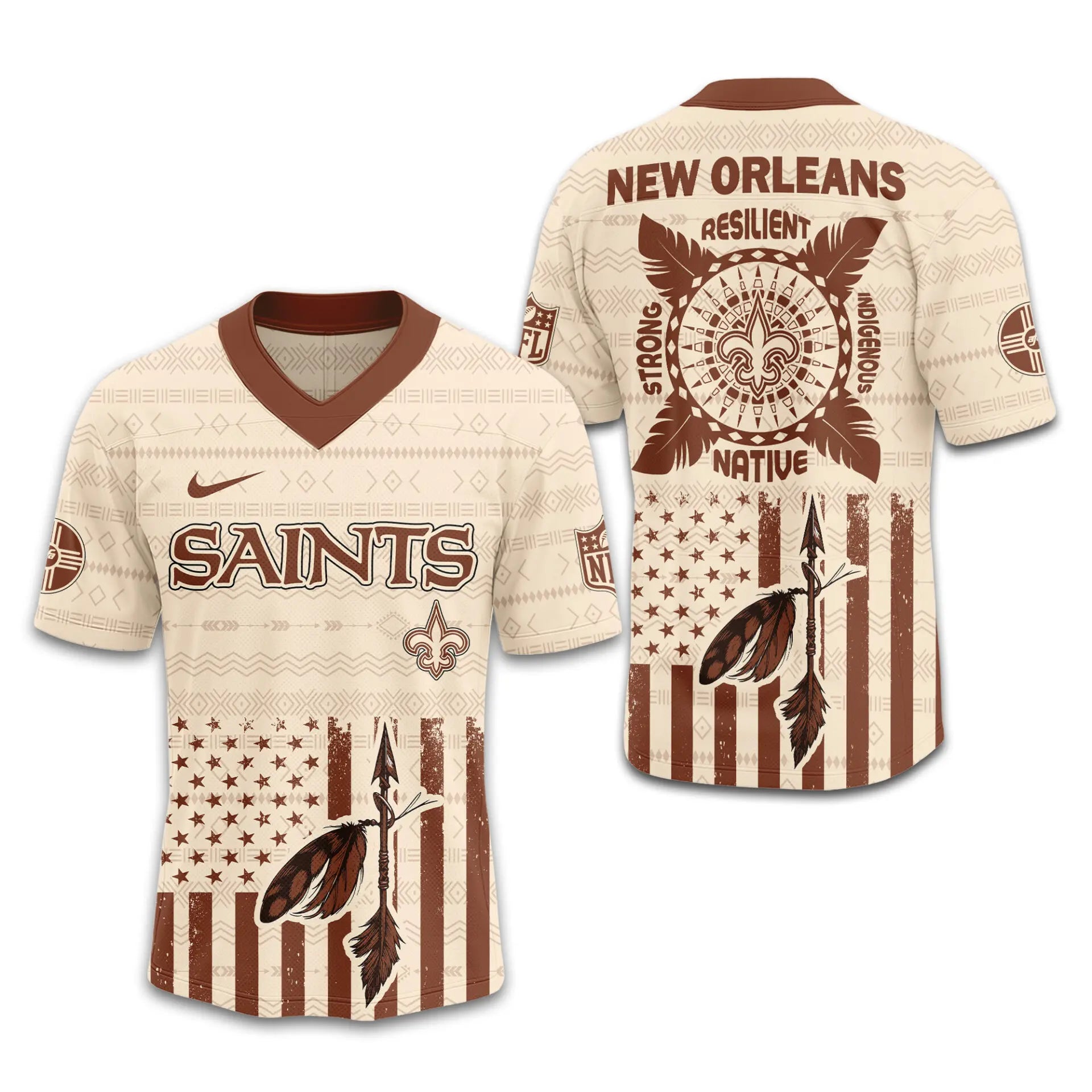New Orleans Saints | Premium Native American Jersey TD – HuddleStyle.com - Image 2