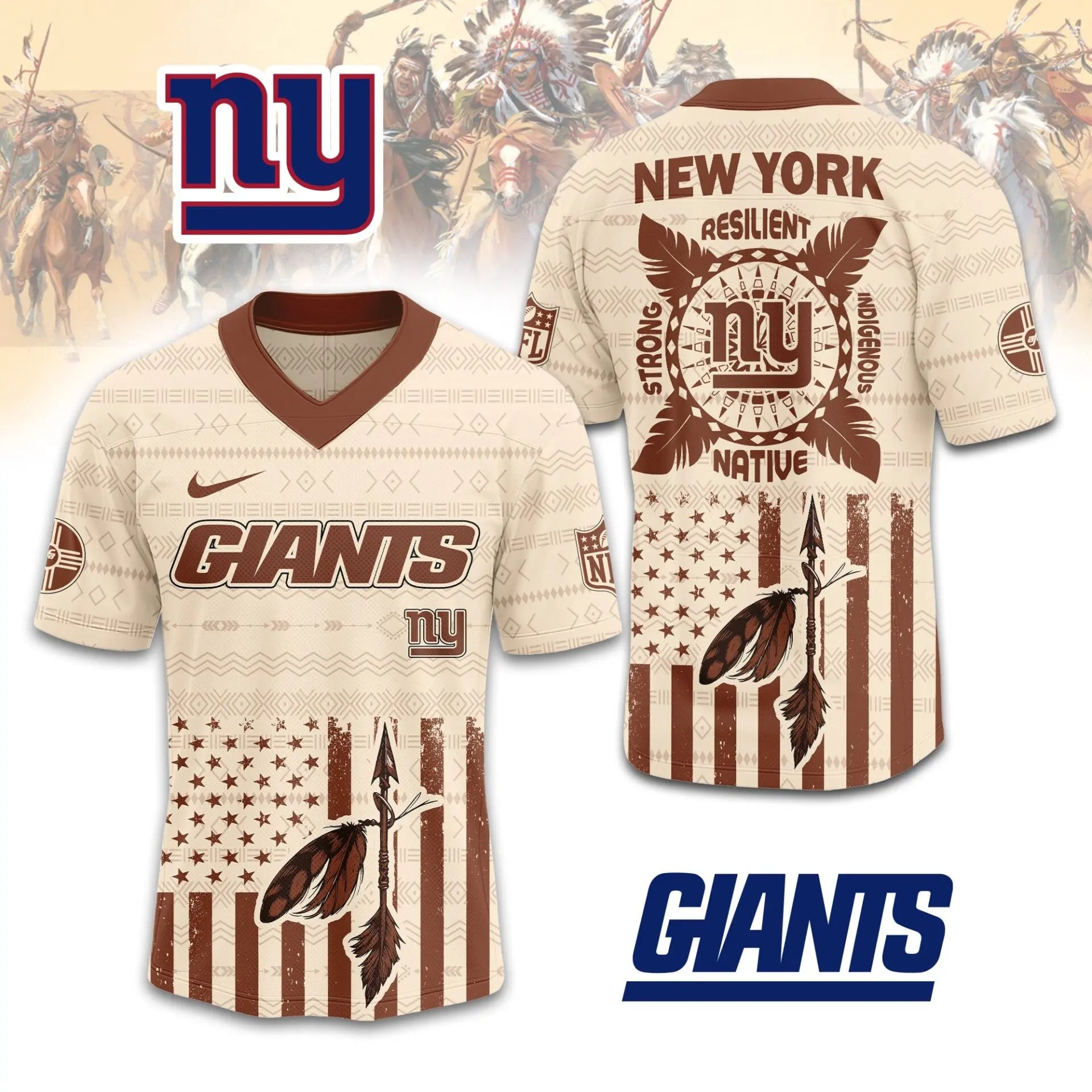 New York Giants | Premium Native American Jersey TD – HuddleStyle.com - Image 2