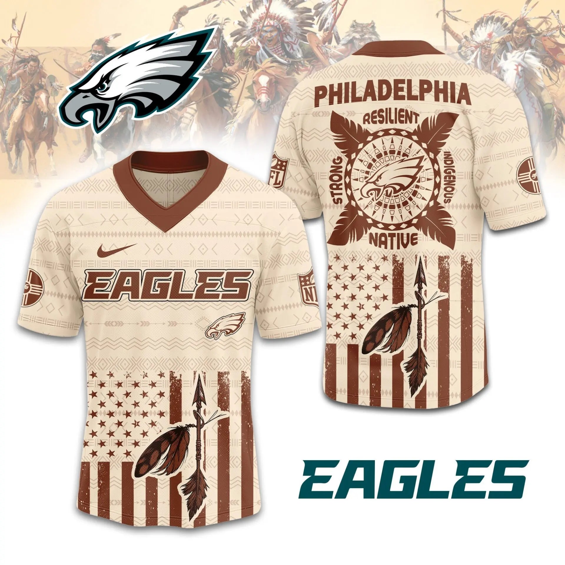 Philadelphia Eagles | Premium Native American Jersey TD – HuddleStyle.com - Image 3