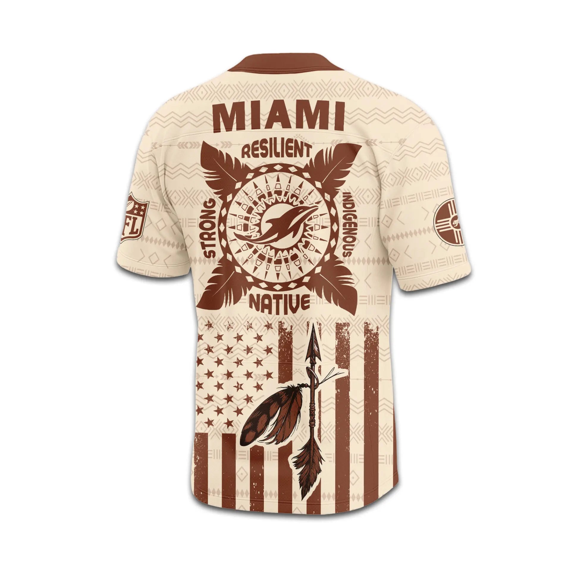 Miami Dolphins | Premium Native American Jersey TD – HuddleStyle.com - Image 2