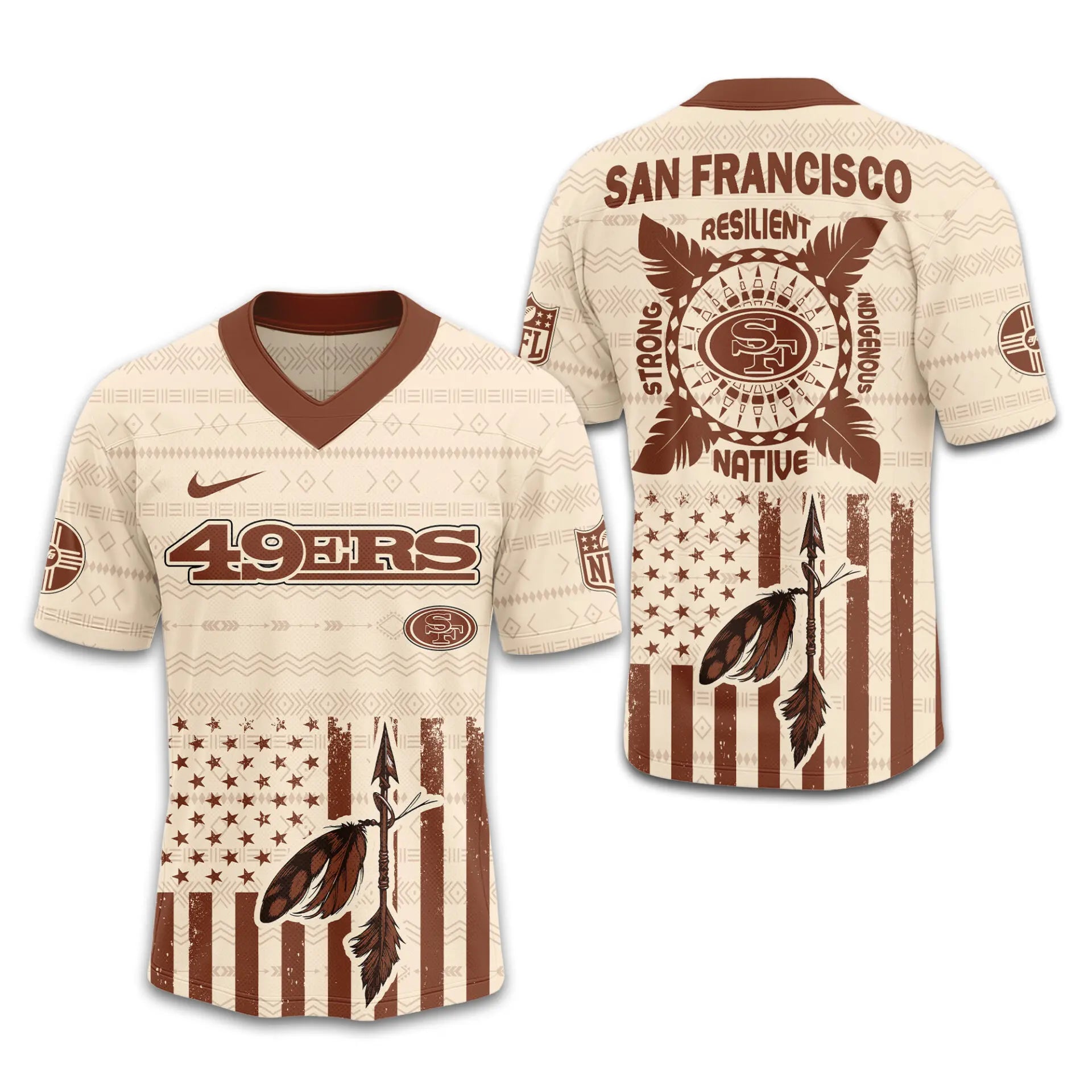 San Francisco 49ers | Premium Native American Jersey TD – HuddleStyle.com - Image 3