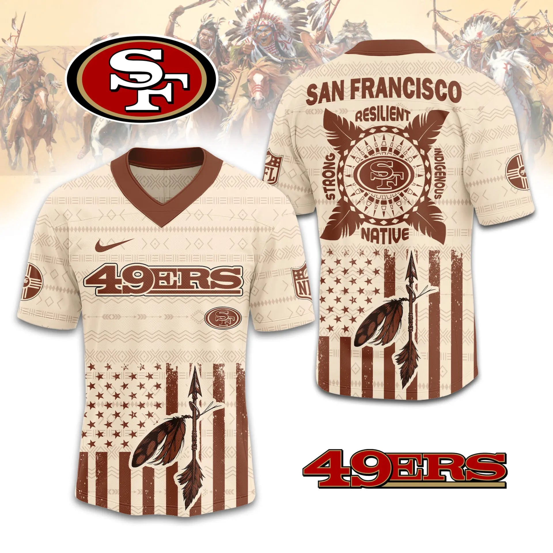 San Francisco 49ers | Premium Native American Jersey TD – HuddleStyle.com - Main