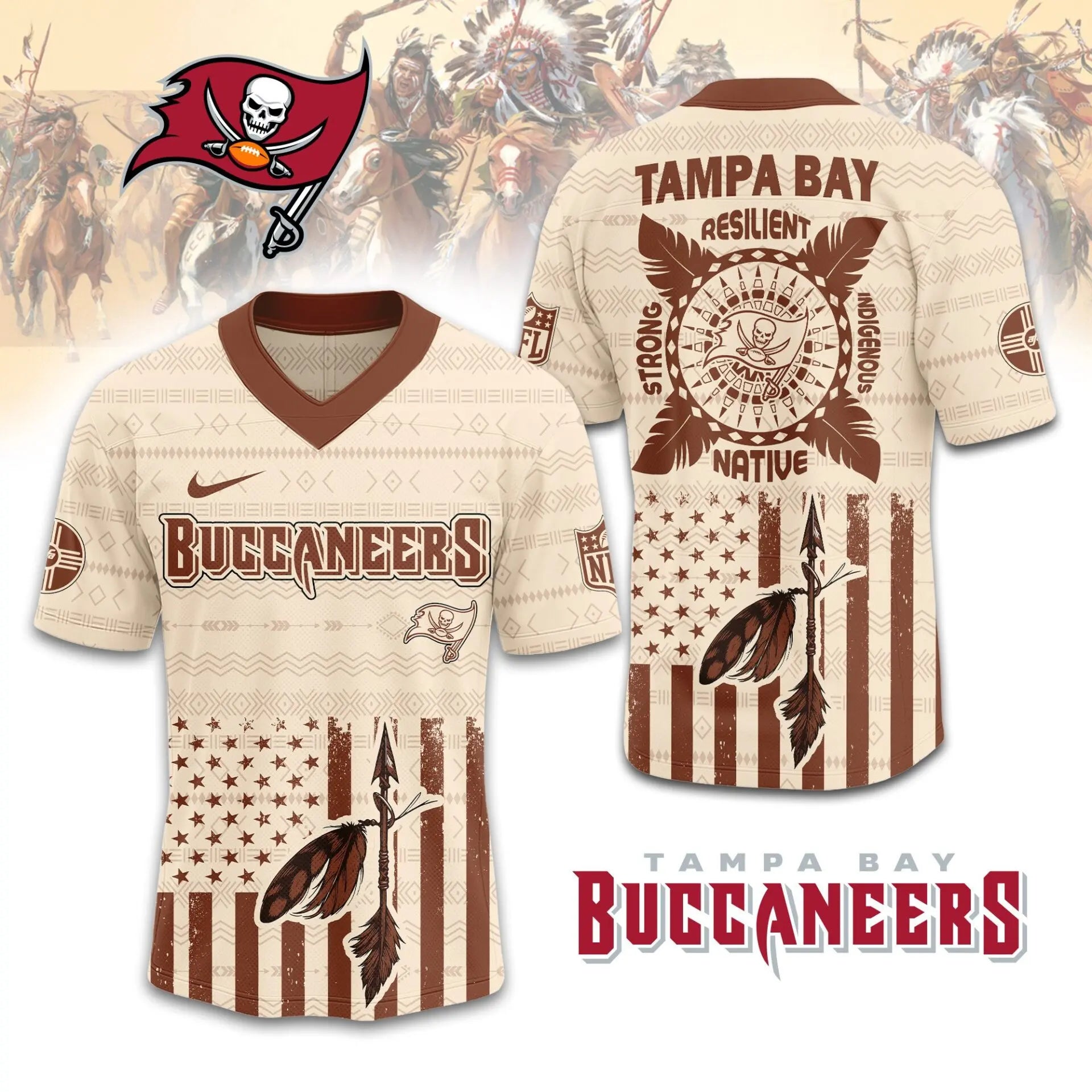 Tampa Bay Buccaneers | Premium Native American Jersey TD – HuddleStyle.com - Image 2