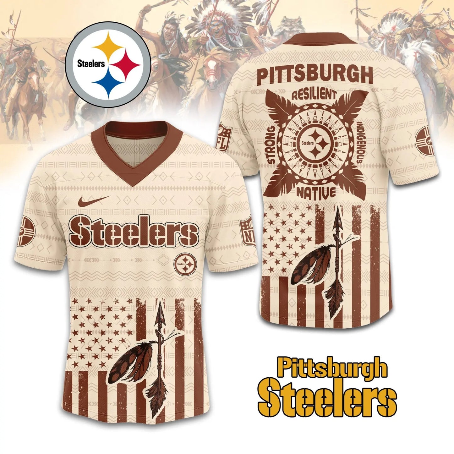 Pittsburgh Steelers | Premium Native American Jersey TD – HuddleStyle.com - Image 2