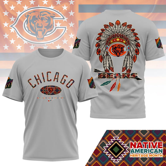 Chicago Bears |Premium Native American Heritage Month 3D Shirt NY – HuddleStyle.com - Main
