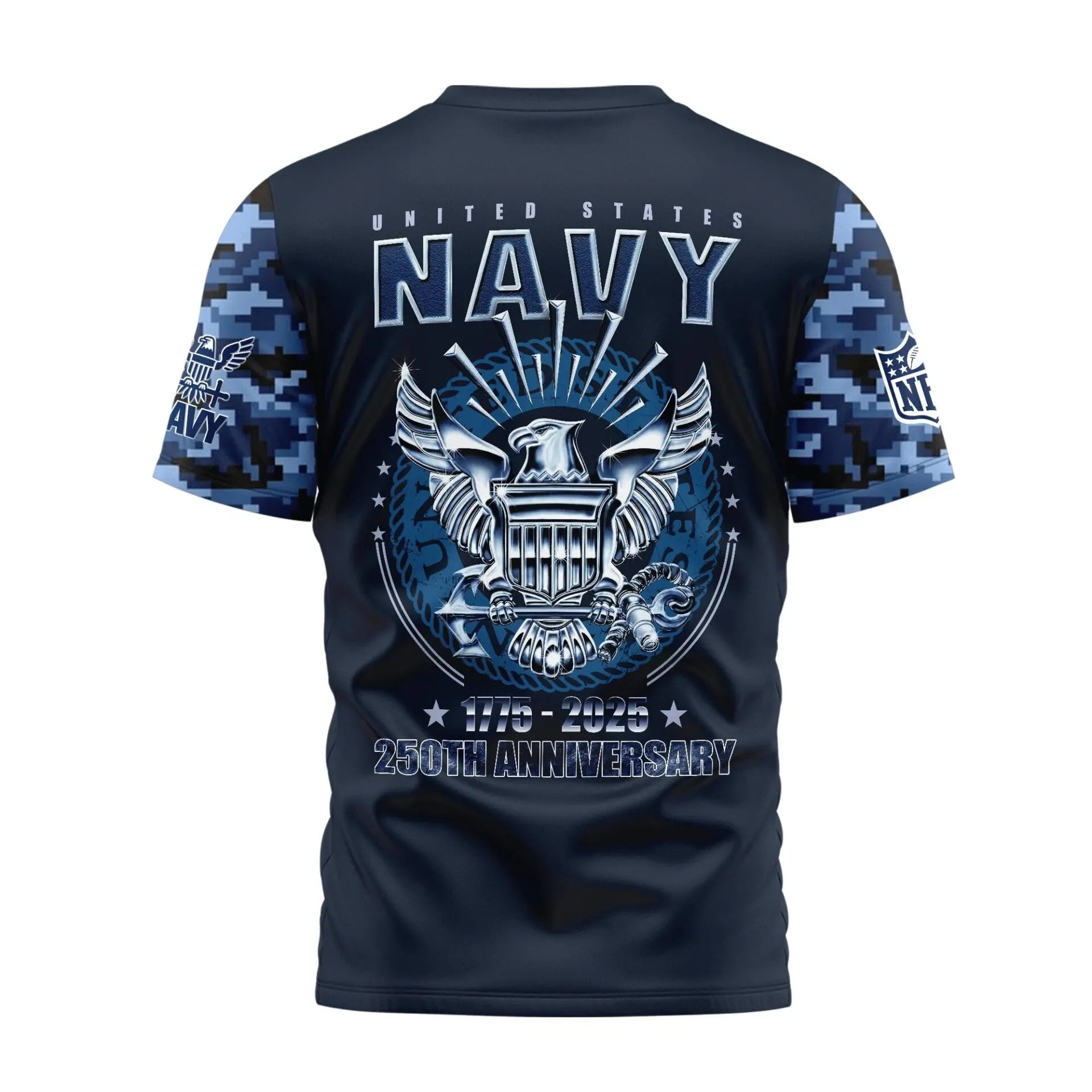 Baltimore Ravens | Premium Navy 250 Years 3D Shirt TD – HuddleStyle.com - Image 2