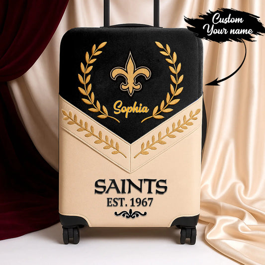 New Orleans Saints | Premium Personalized Luggage Cover TD – HuddleStyle.com - Main
