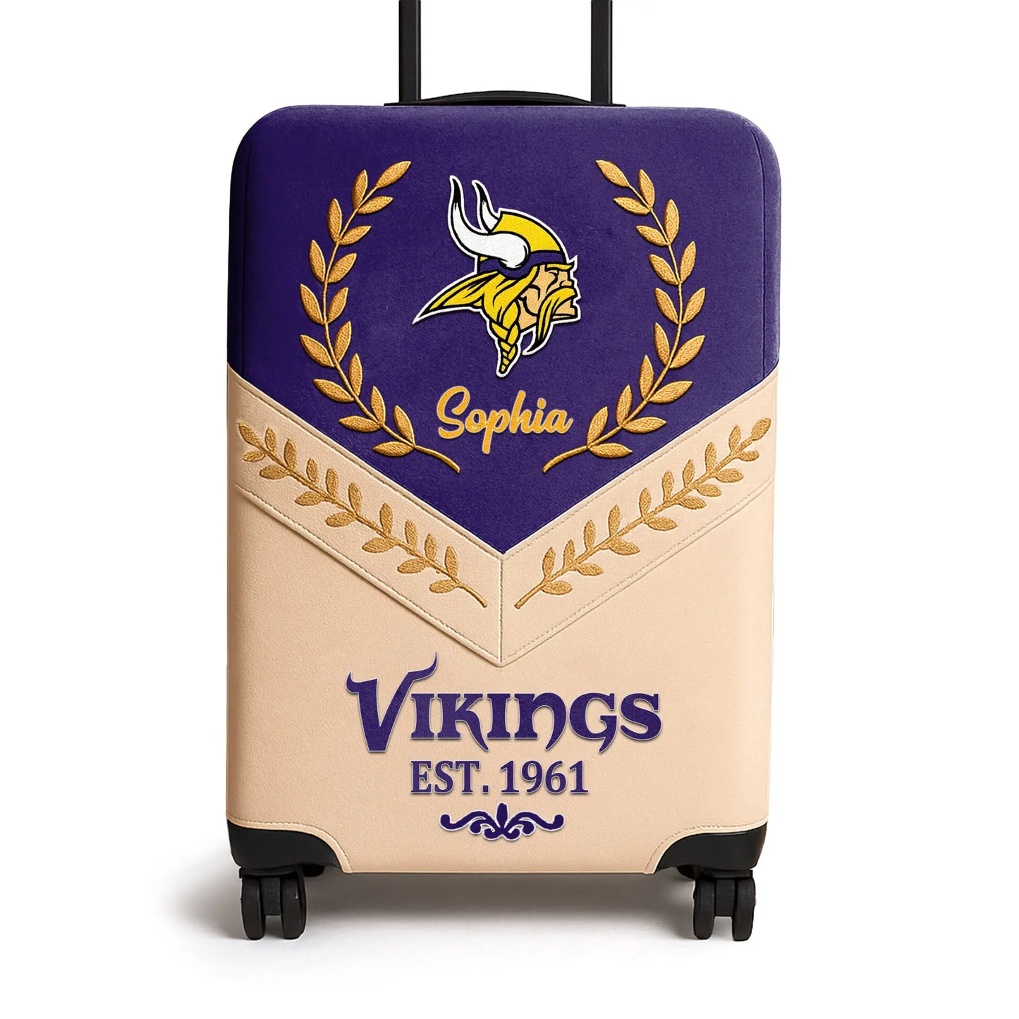 Minnesota Vikings | Premium Personalized Luggage Cover TD – HuddleStyle.com - Image 2