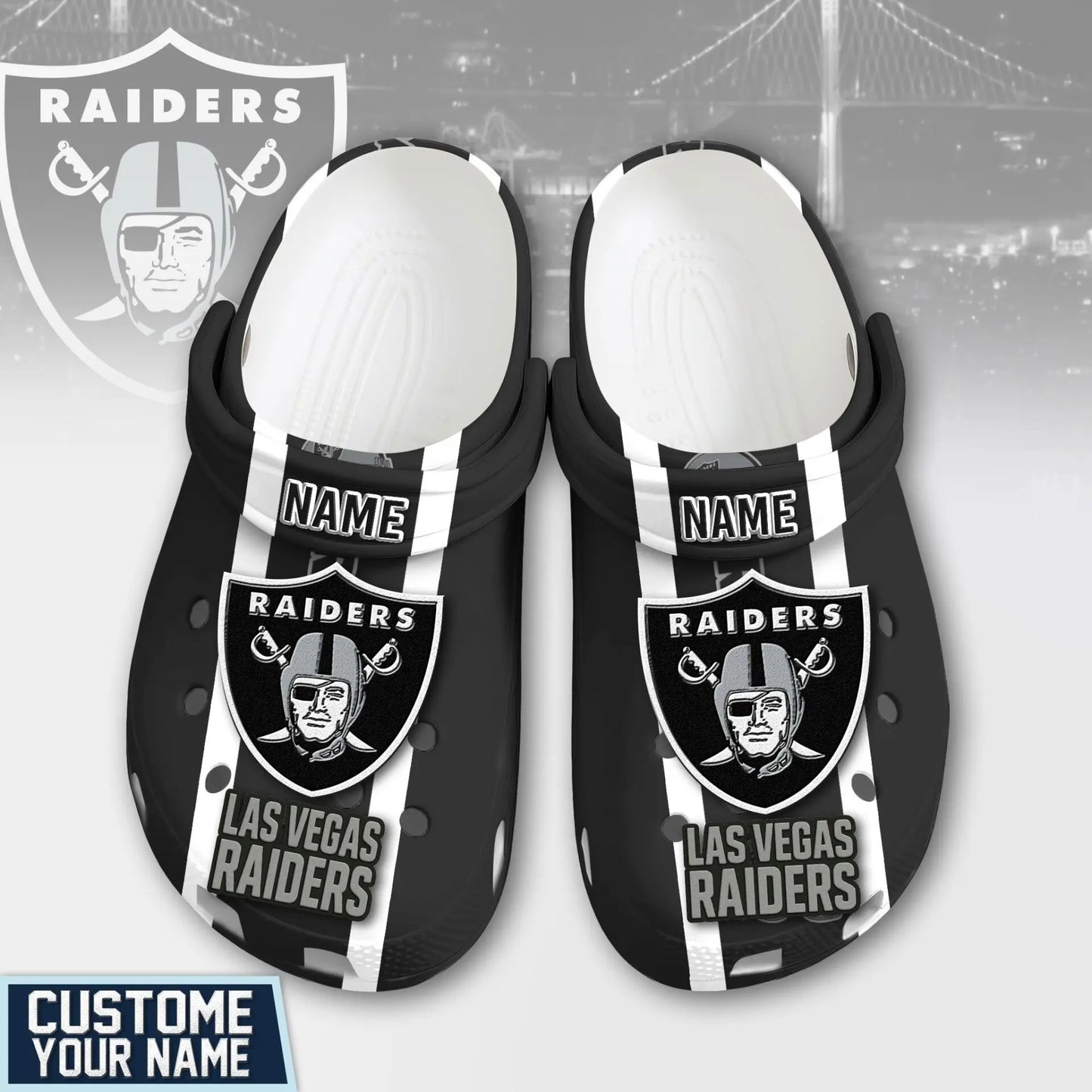 Las Vegas Raiders | PREMIUM NFL CLOGS TD – HuddleStyle.com - Image 2