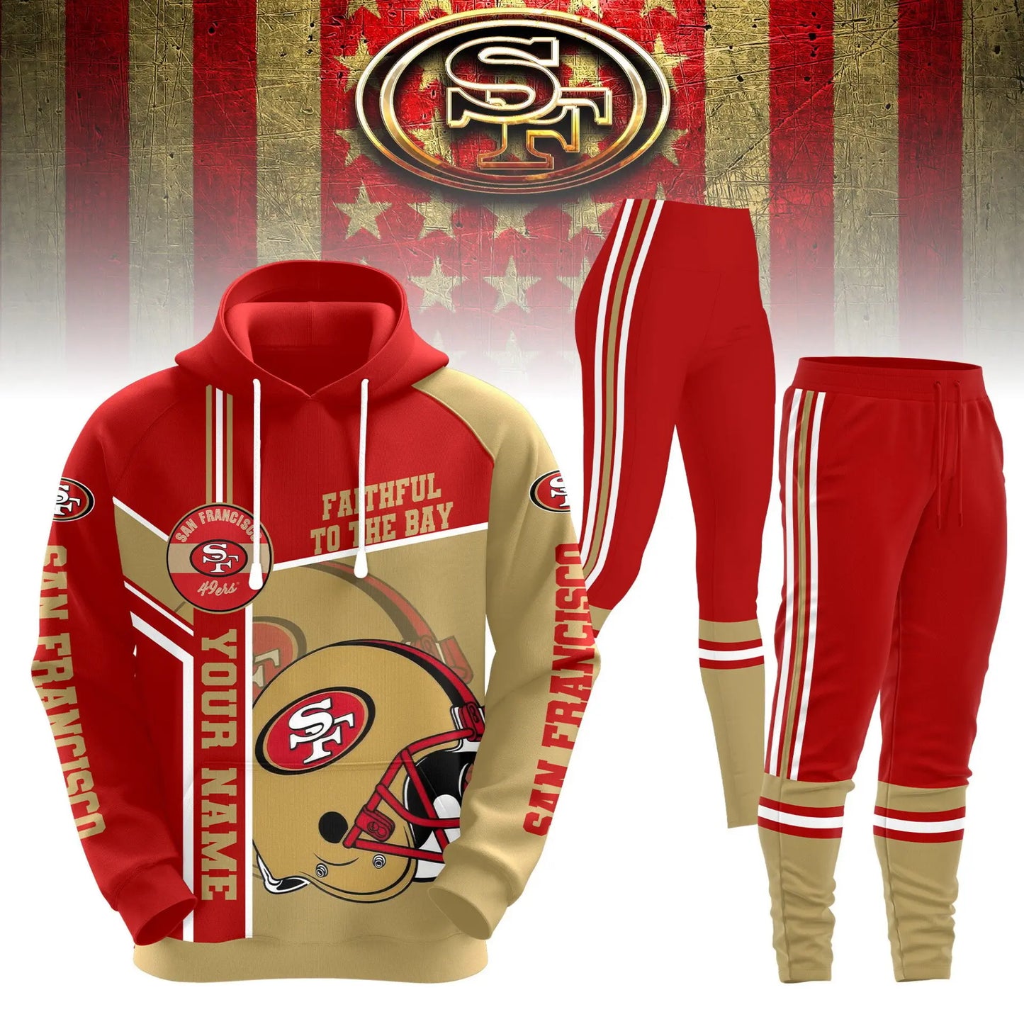 San Francisco 49ers | Premium Hoodie Legging and Jogger HI – HuddleStyle.com - Main