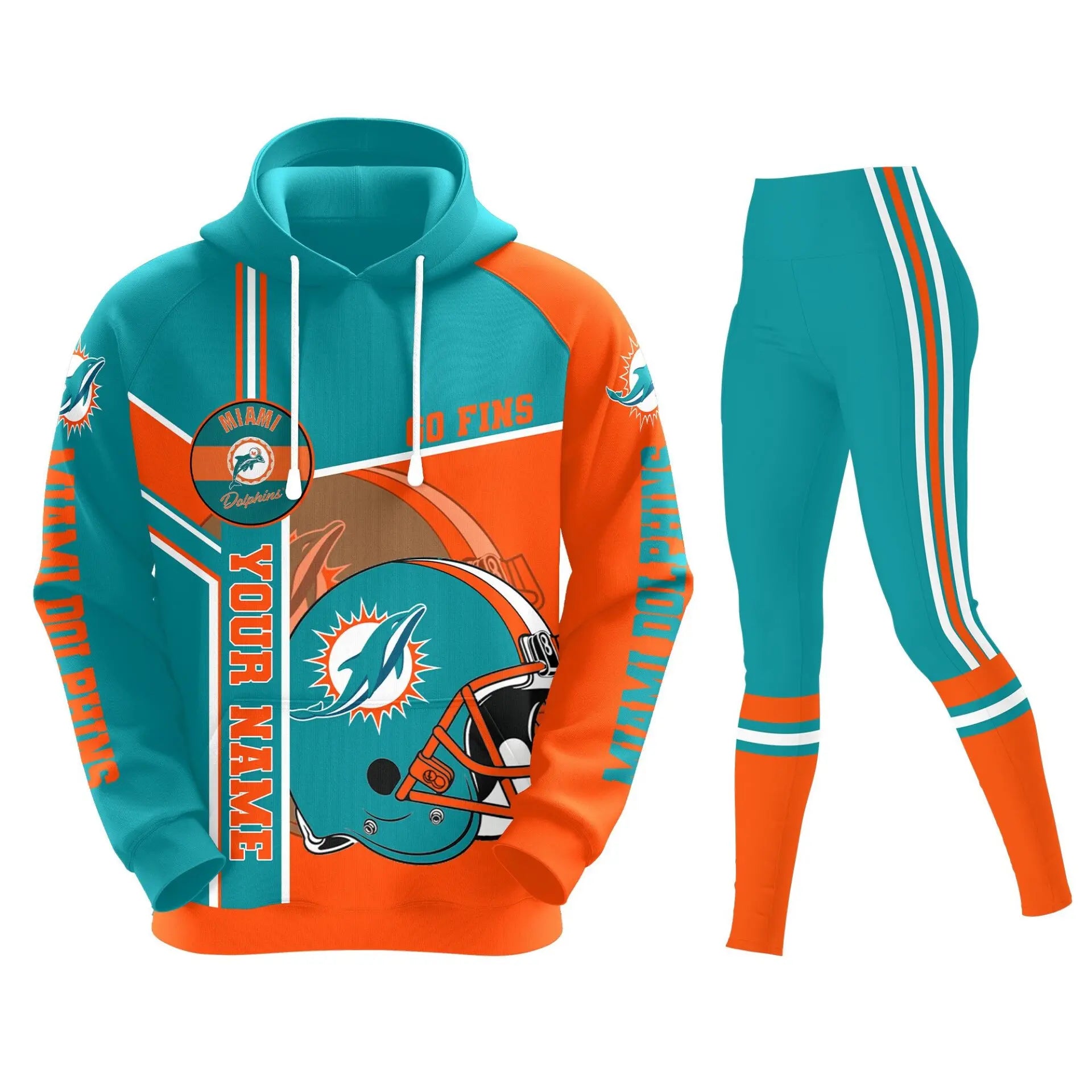 Miami Dolphins | Premium Hoodie Legging and Jogger HI – HuddleStyle.com - Image 2