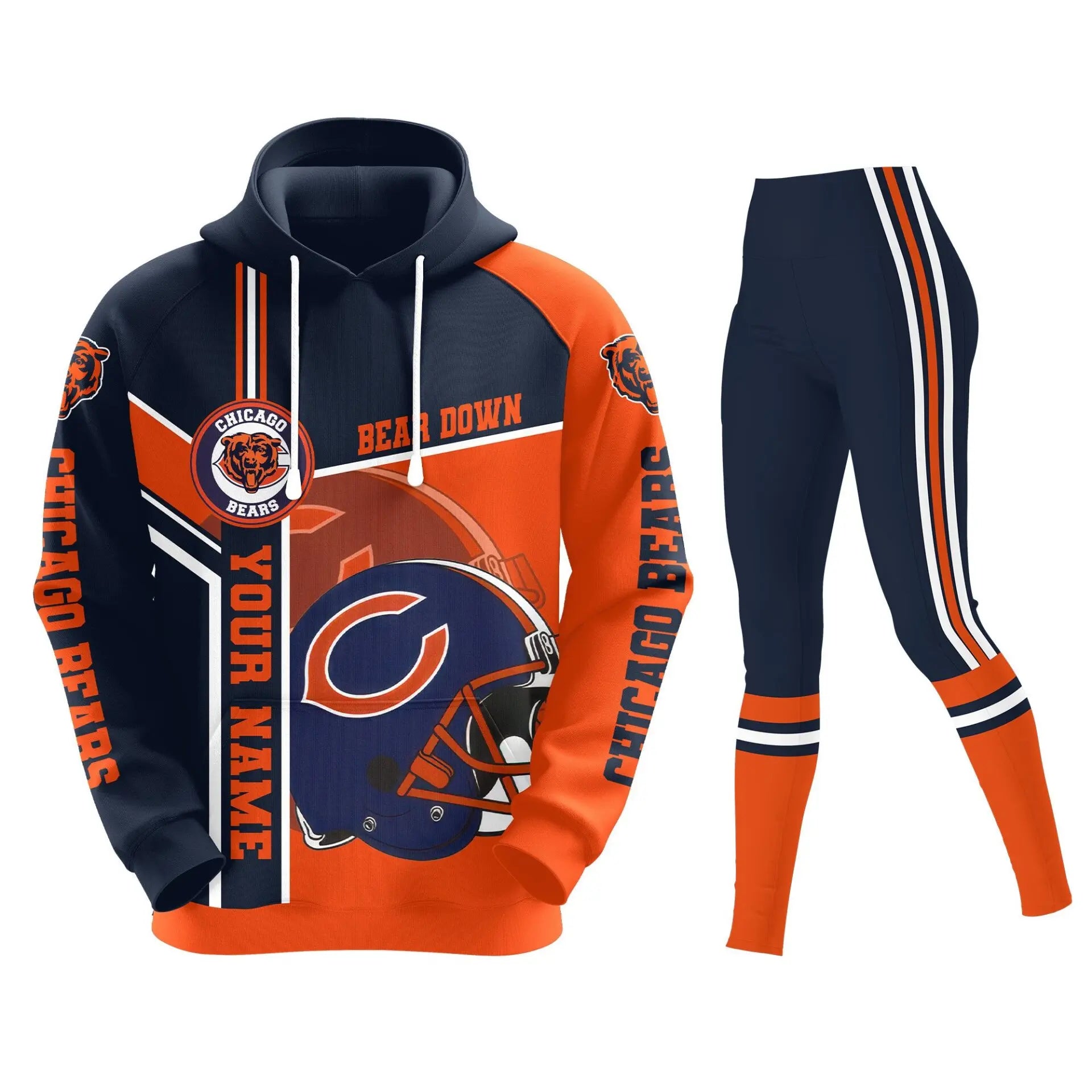 Chicago Bears | Premium Hoodie Legging and Jogger HI – HuddleStyle.com - Image 2