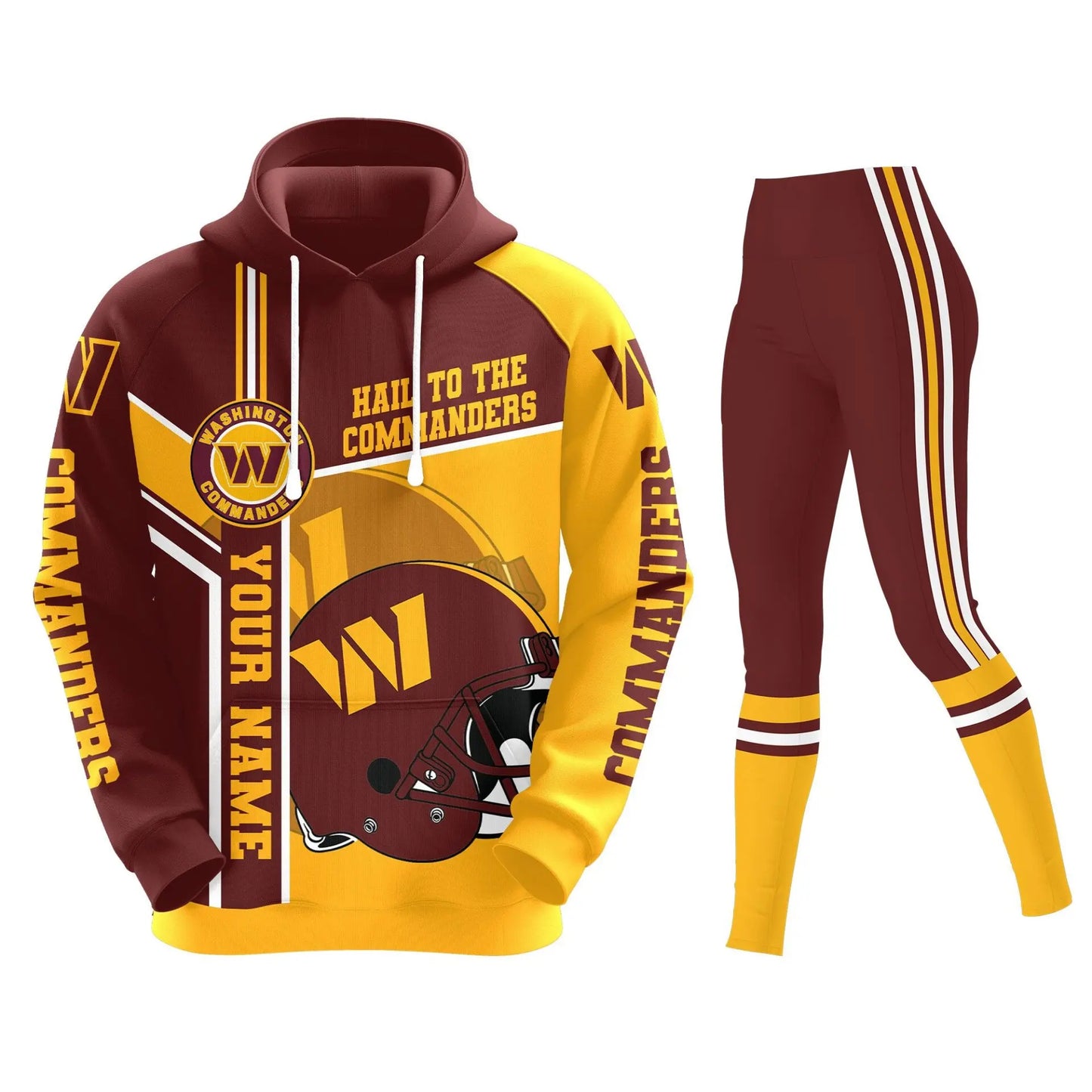 Washington Commanders | Premium Hoodie Legging and Jogger HI – HuddleStyle.com - Image 2