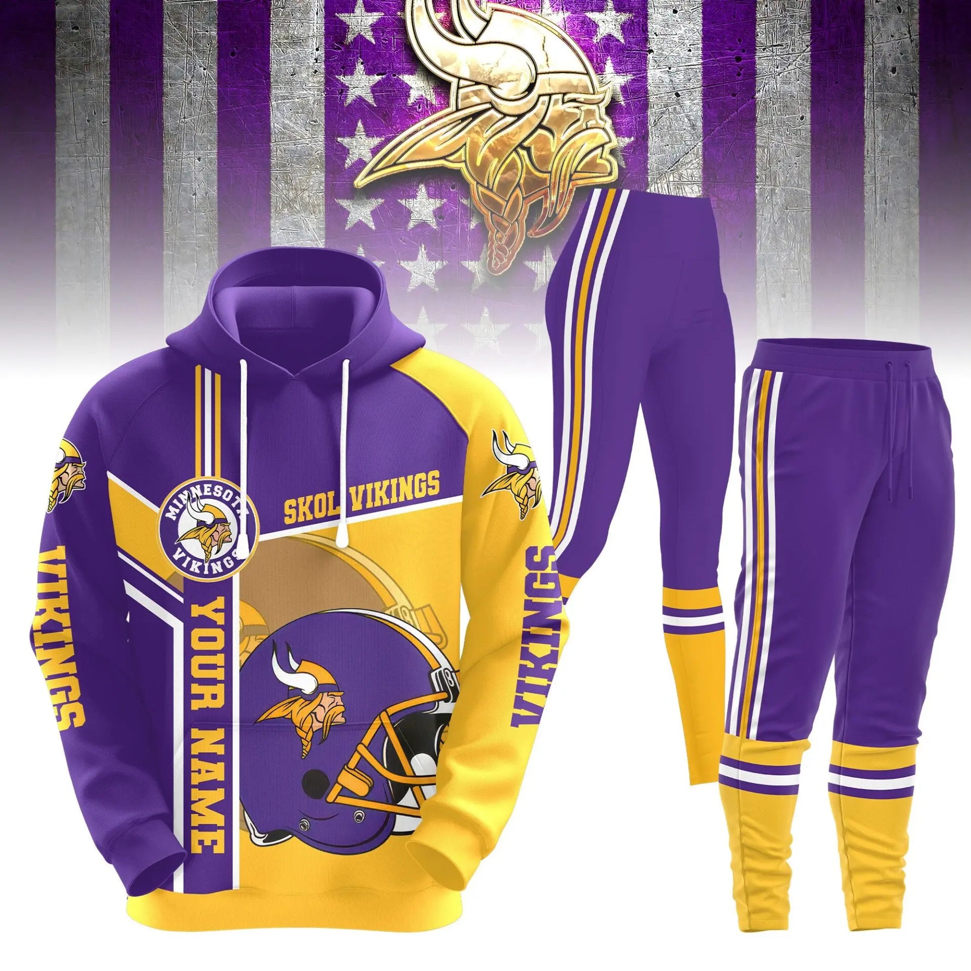 Minnesota Vikings | Premium Hoodie Legging and Jogger HI – HuddleStyle.com - Image 3