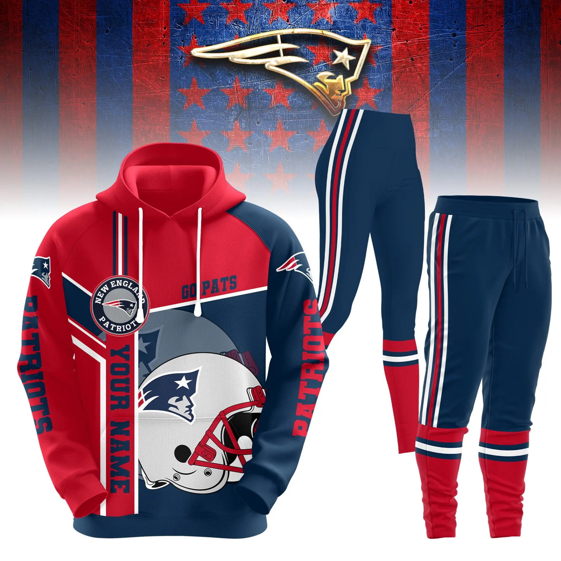 New England Patriots | Premium Hoodie Legging and Jogger HI – HuddleStyle.com - Main