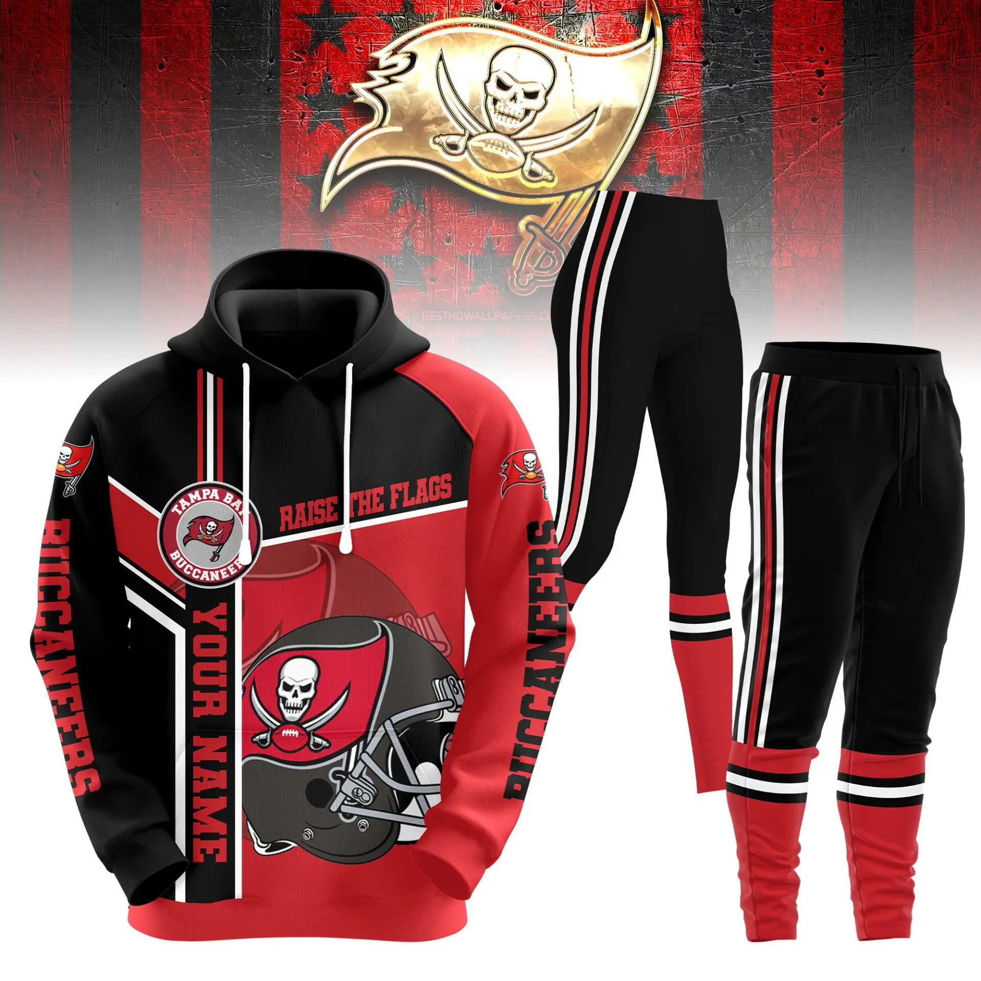 Tampa Bay Buccaneers | Premium Hoodie Legging and Jogger HI – HuddleStyle.com - Image 3