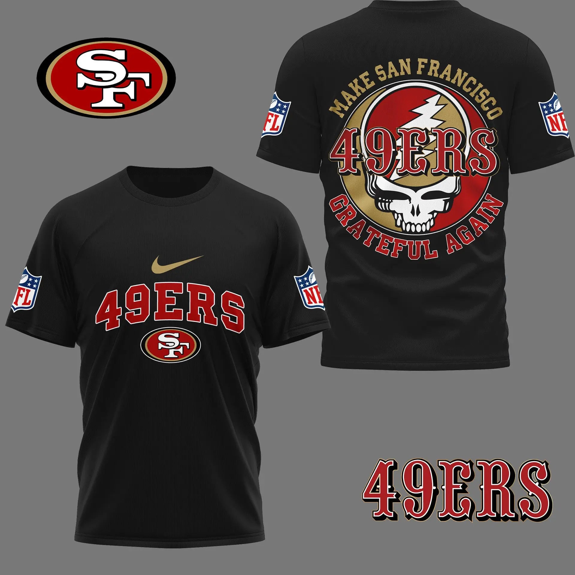 San Francisco 49ers | Premium Grateful Game Day 3D Shirt NY – HuddleStyle.com - Main