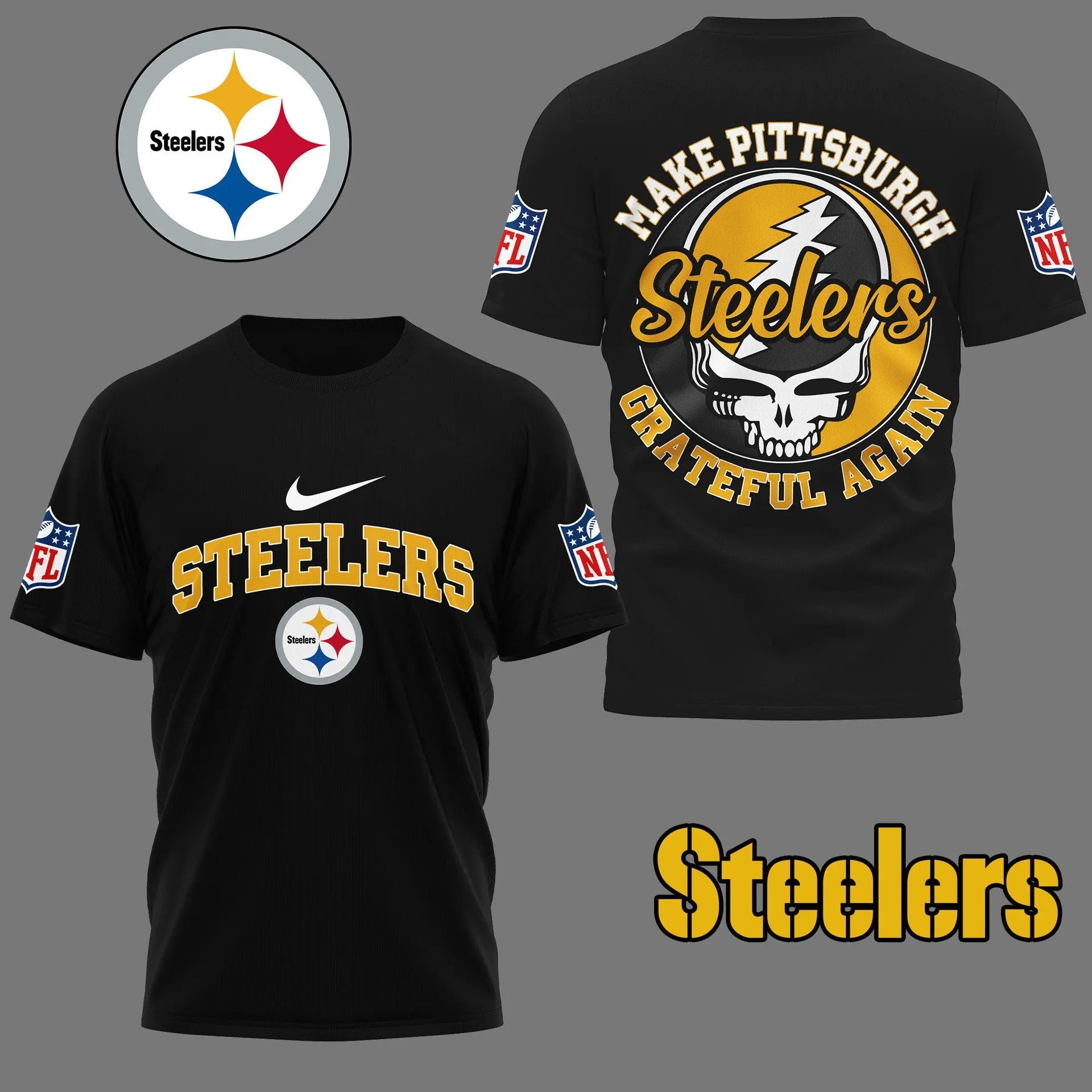 Pittsburgh Steelers | Premium Grateful Game Day 3D Shirt NY – HuddleStyle.com - Image 2
