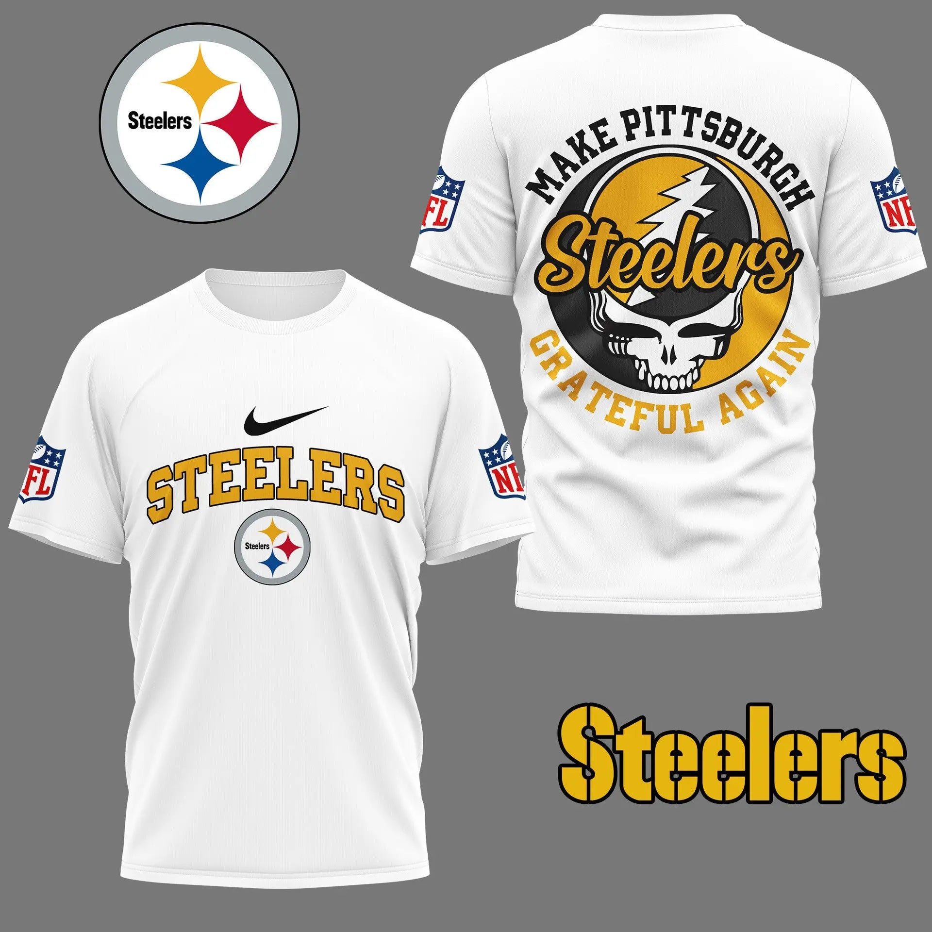 Pittsburgh Steelers | Premium Grateful Game Day 3D Shirt NY – HuddleStyle.com - Main