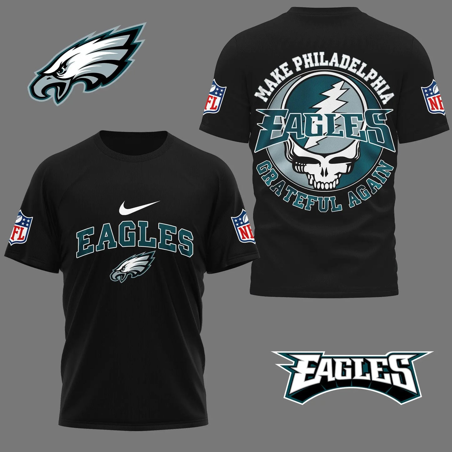 Philadelphia Eagles | Premium Grateful Game Day 3D Shirt NY – HuddleStyle.com - Image 2