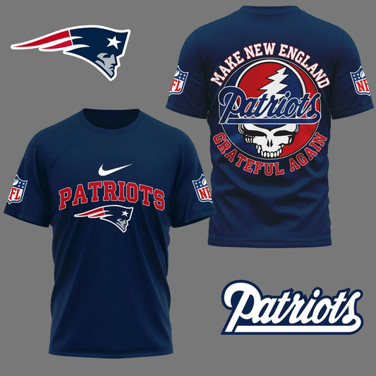 New England Patriots | Premium Grateful Game Day 3D Shirt NY – HuddleStyle.com - Main