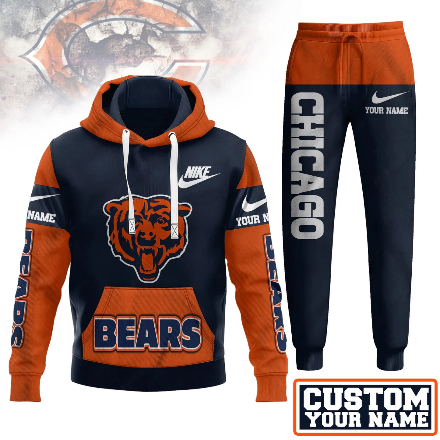 Chicago Bears | Premium Hoodie & Pants Set TD – HuddleStyle.com - Image 2
