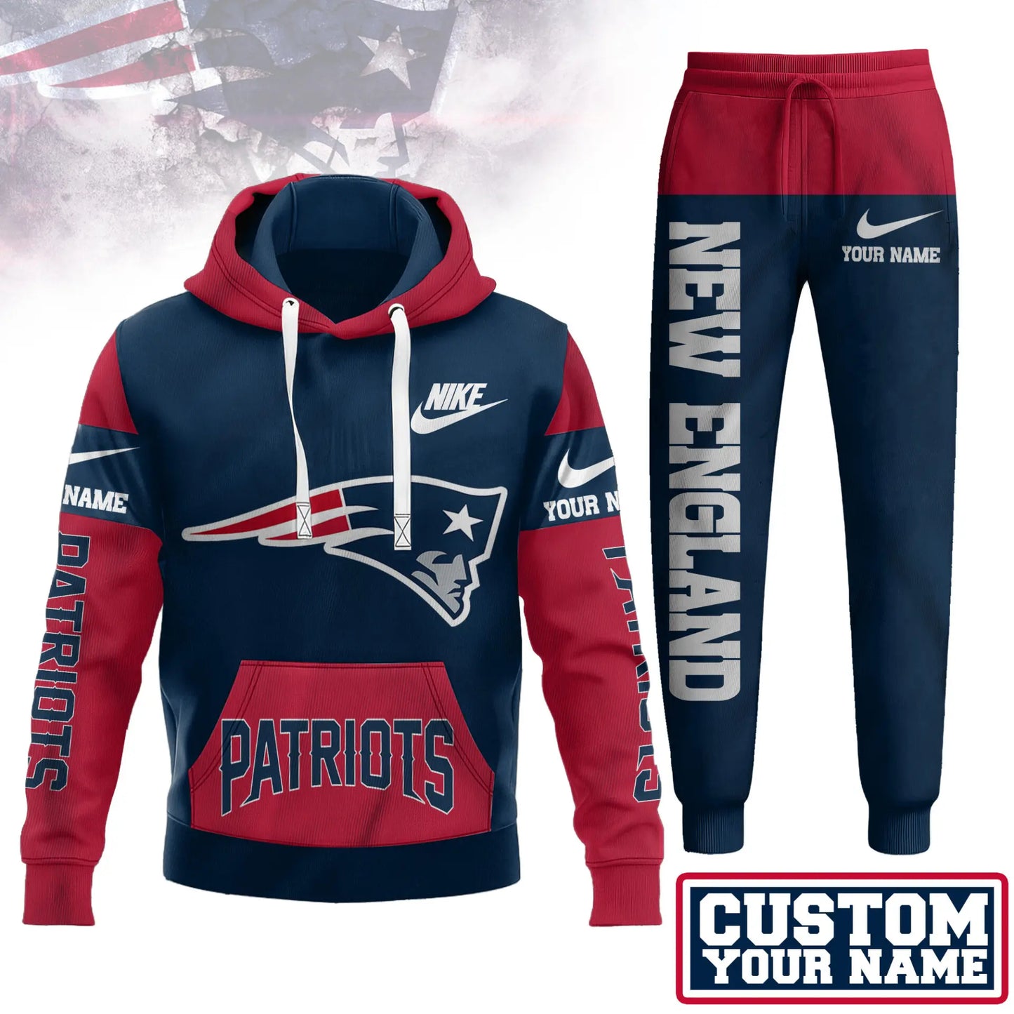 New England Patriots | Premium Hoodie & Pants Set TD – HuddleStyle.com - Image 2