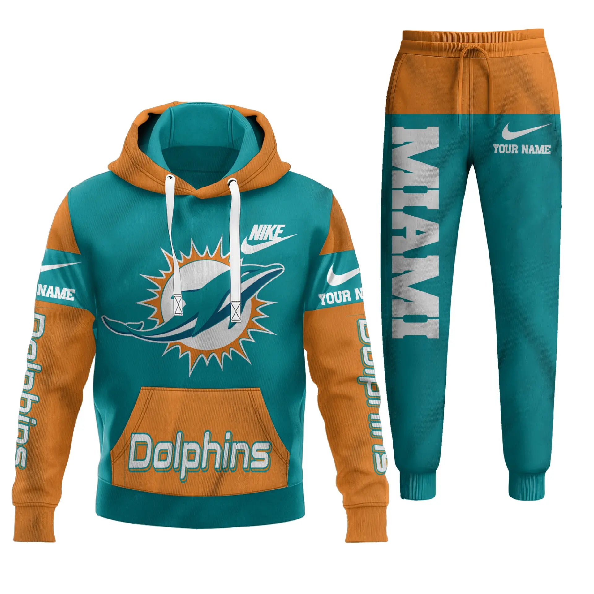 Miami Dolphins | Premium Hoodie & Pants Set TD – HuddleStyle.com - Image 2