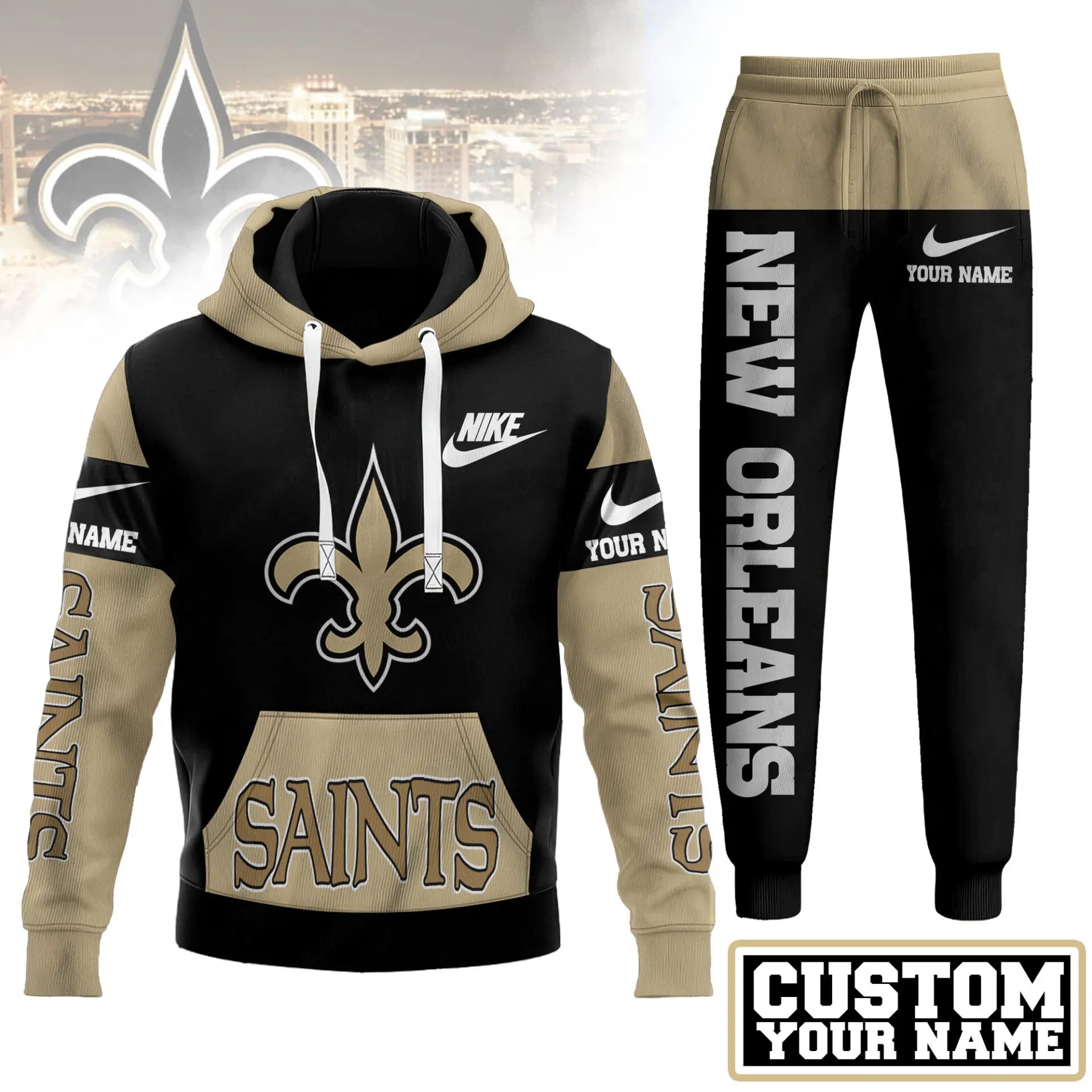 New Orleans Saints | Premium Hoodie & Pants Set TD – HuddleStyle.com - Image 2