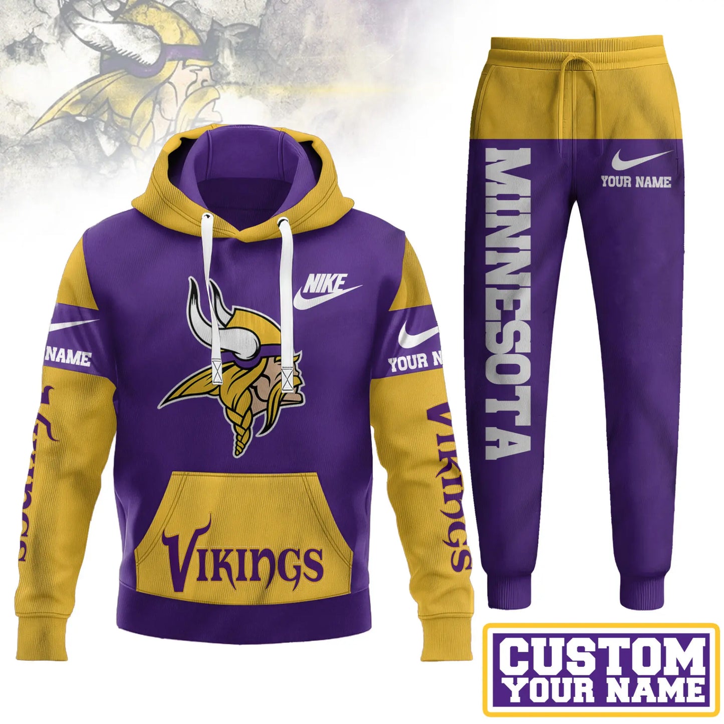 Minnesota Vikings | Premium Hoodie & Pants Set TD – HuddleStyle.com - Image 2