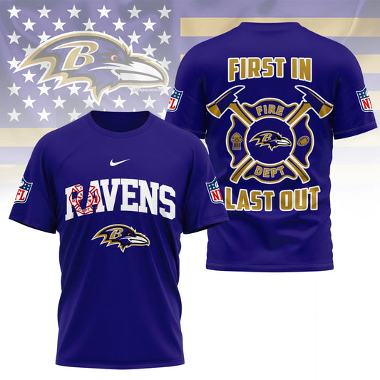 Baltimore Ravens | Premium NFL Fire Dept 3D Shirt TD – HuddleStyle.com - Main