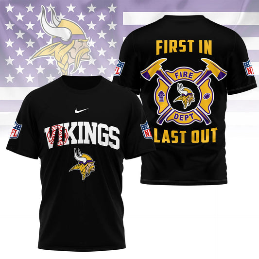 Minnesota Vikings | Premium NFL Fire Dept 3D Shirt TD – HuddleStyle.com - Main
