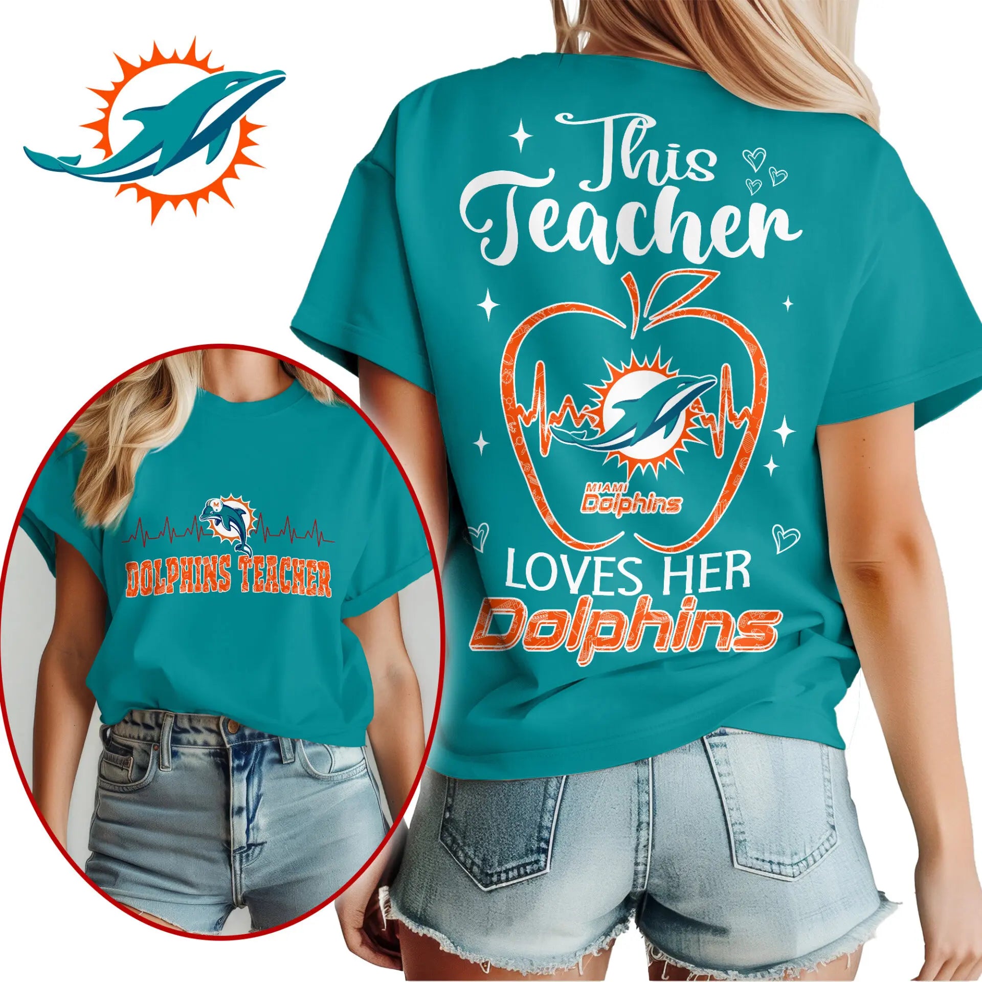 Miami Dolphins | Premium Teacher Appreciation Month Women Shirt NY – HuddleStyle.com - Image 4