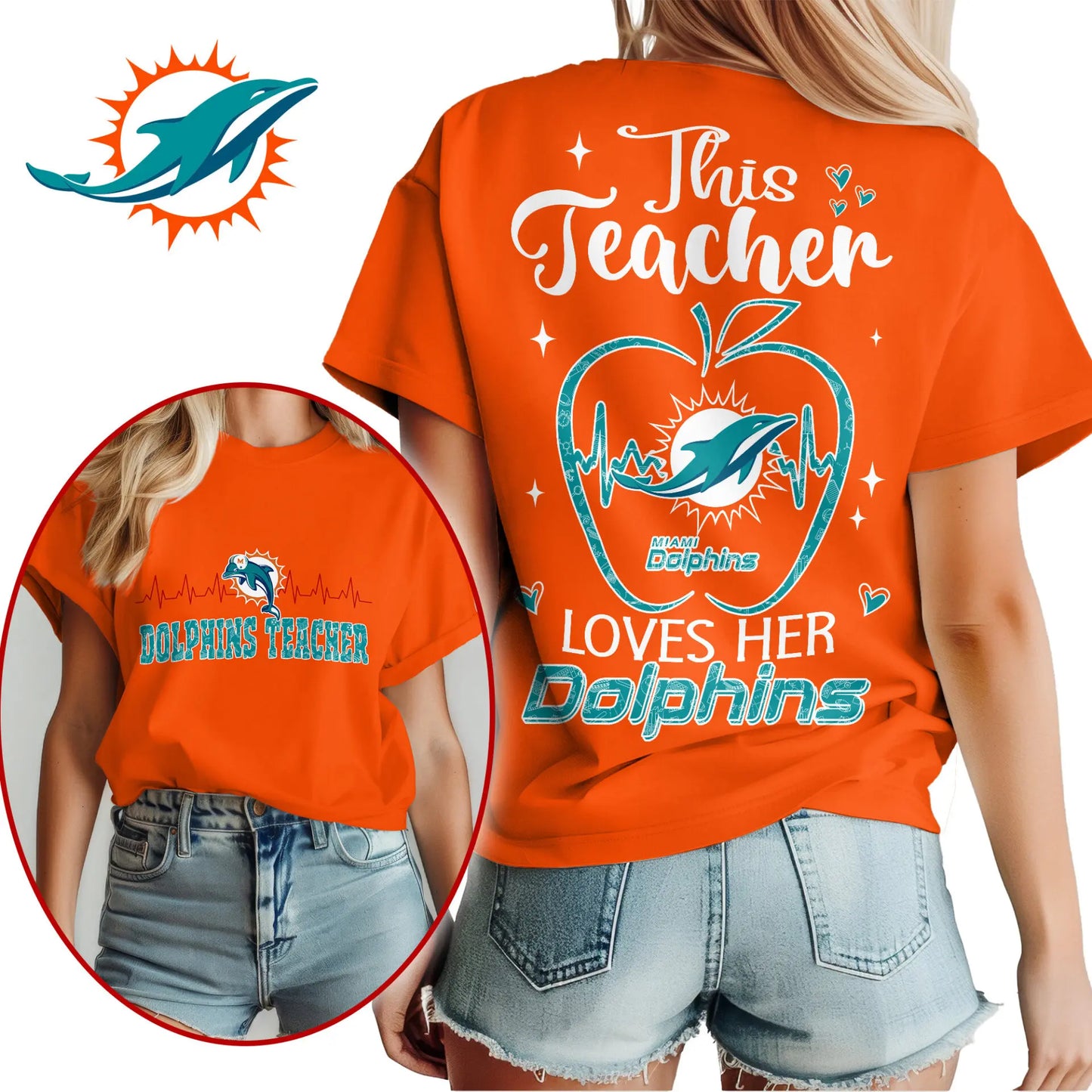 Miami Dolphins | Premium Teacher Appreciation Month Women Shirt NY – HuddleStyle.com - Image 3