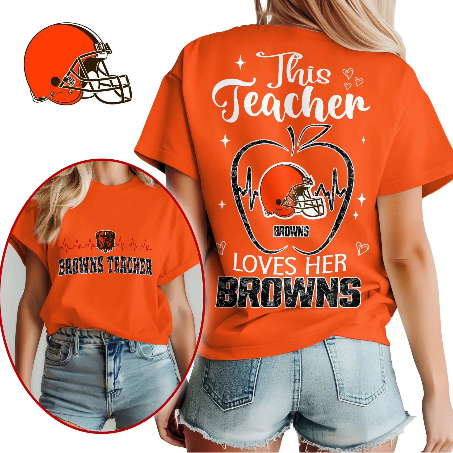 Cleveland Browns | Premium Teacher Appreciation Month Women Shirt NY – HuddleStyle.com - Image 3