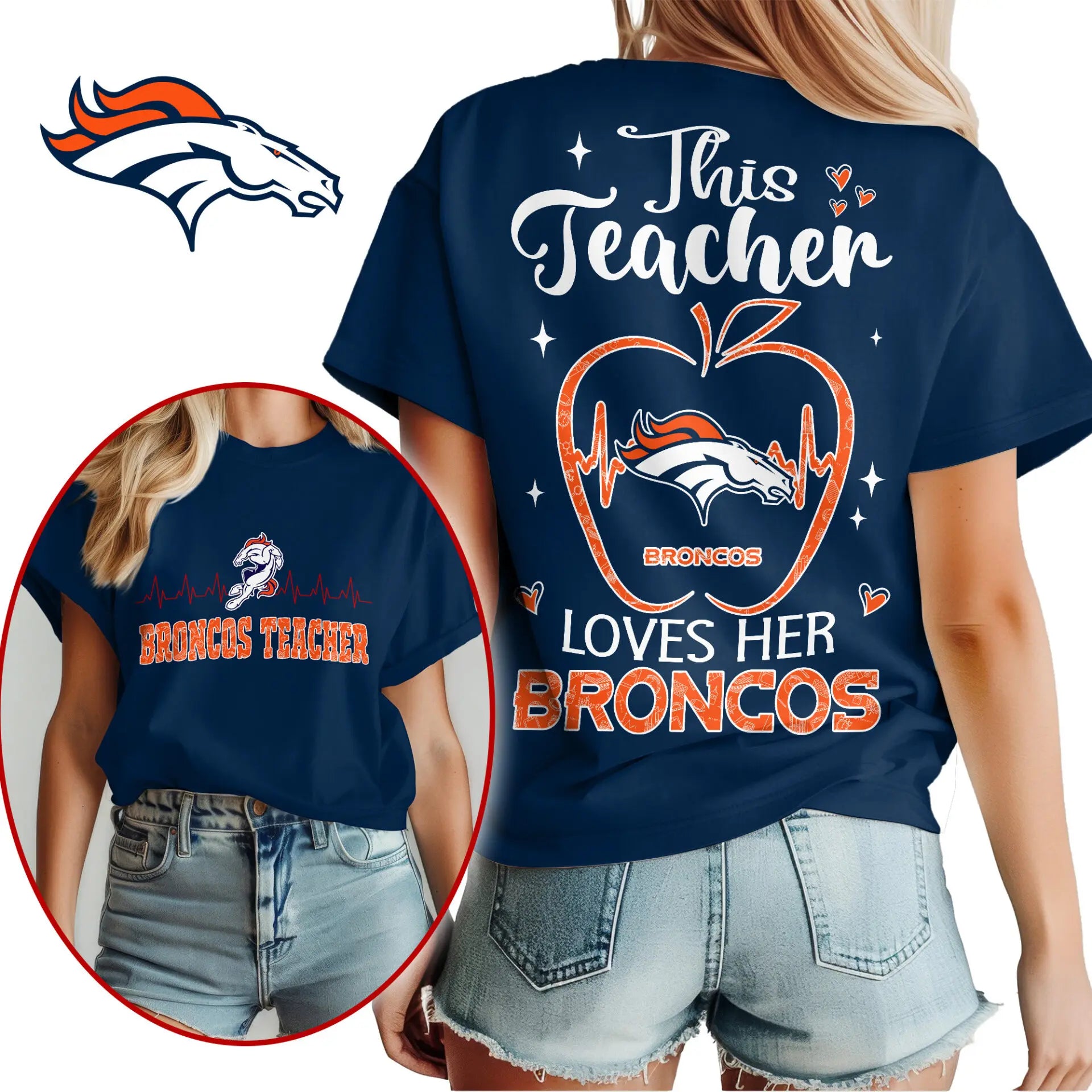 Denver Broncos | Premium Teacher Appreciation Month Women Shirt NY – HuddleStyle.com - Image 2