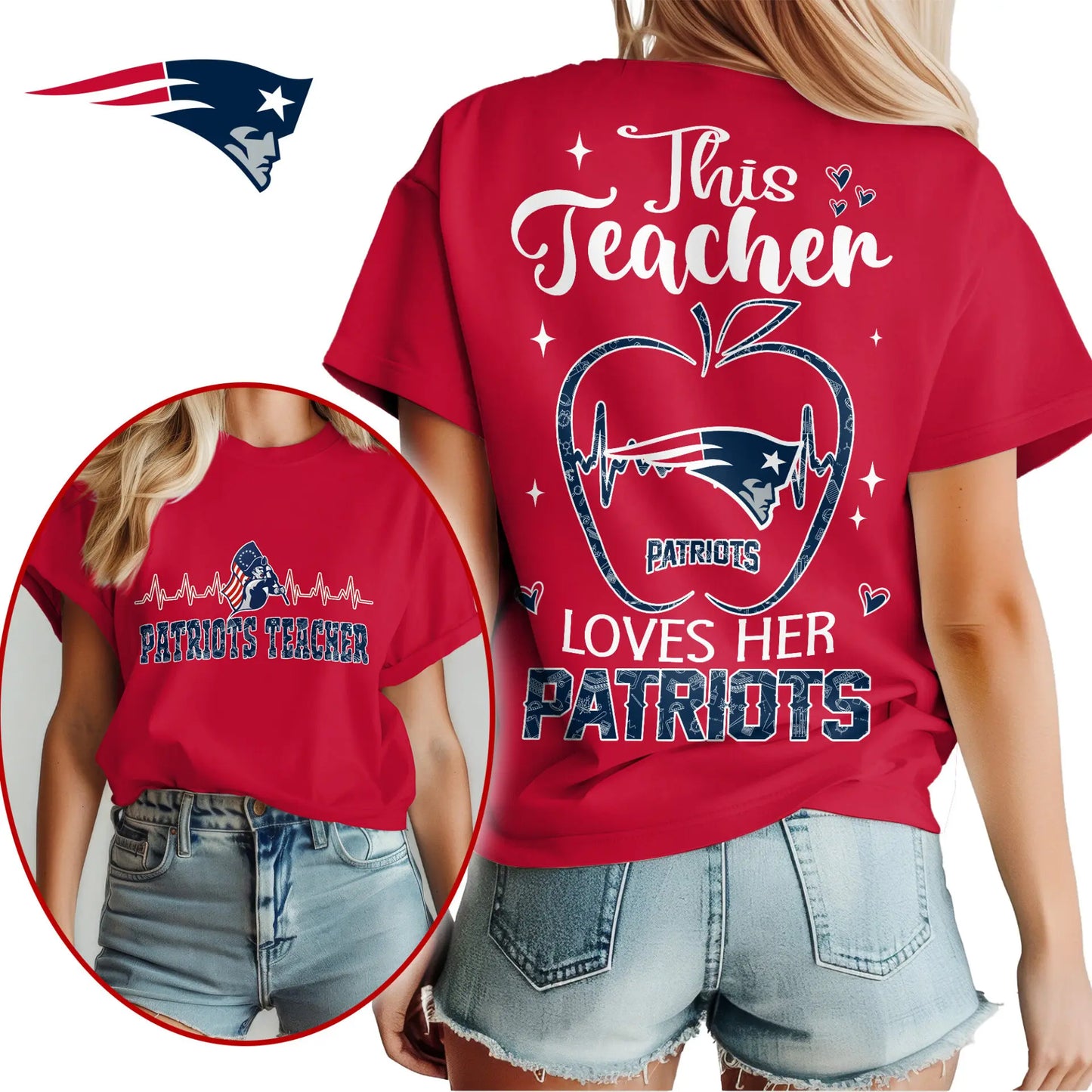 New England Patriots | Premium Teacher Appreciation Month Women Shirt NY – HuddleStyle.com - Image 2