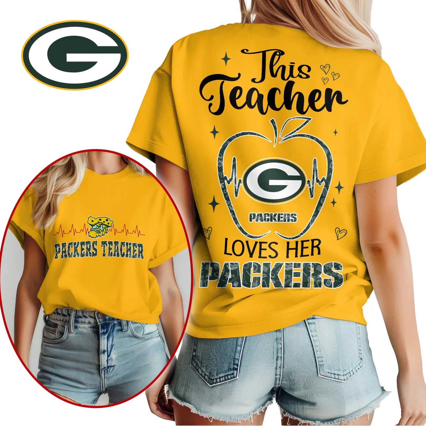 Green Bay Packers | Premium Teacher Appreciation Month Women Shirt NY – HuddleStyle.com - Image 3