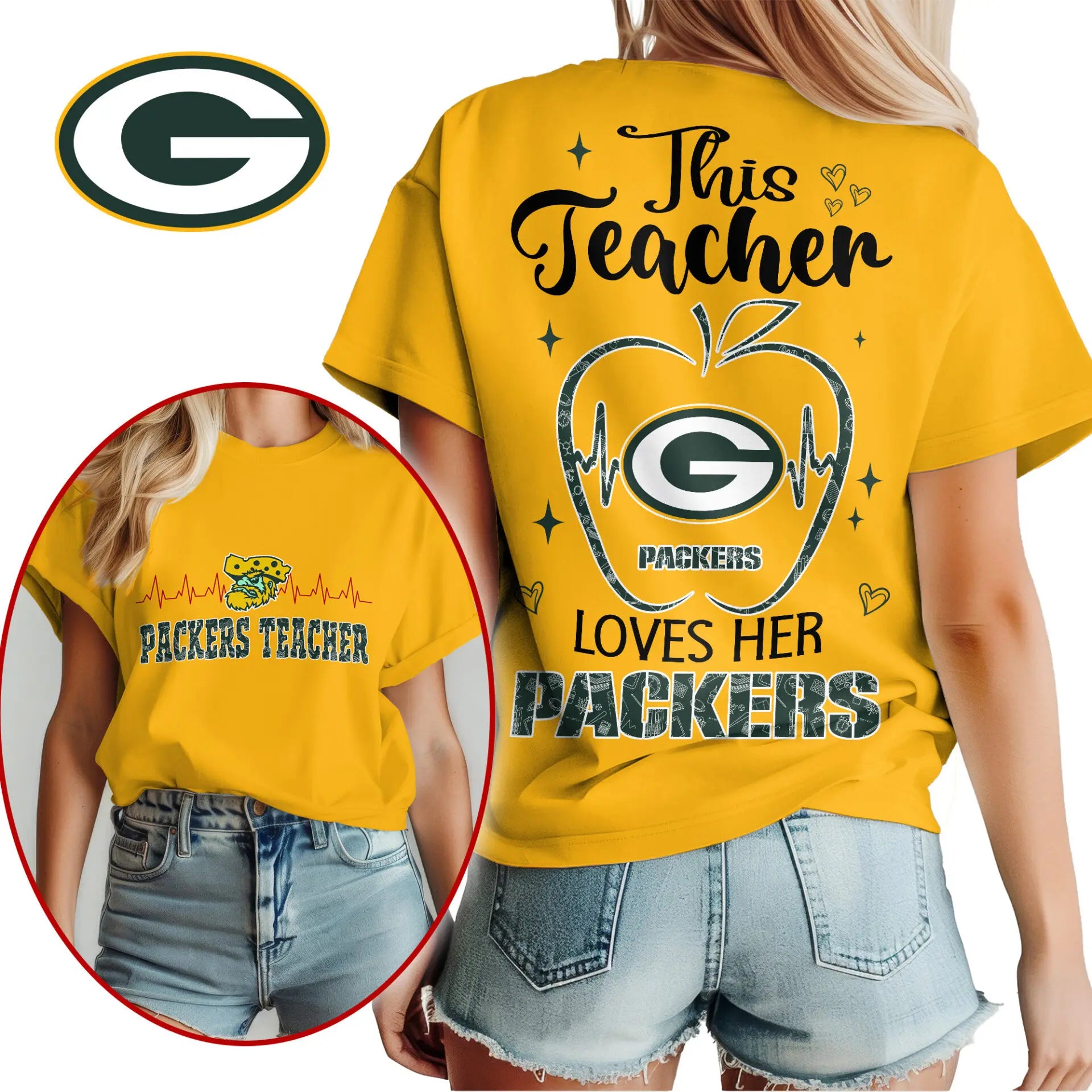 Green Bay Packers | Premium Teacher Appreciation Month Women Shirt NY – HuddleStyle.com - Image 3