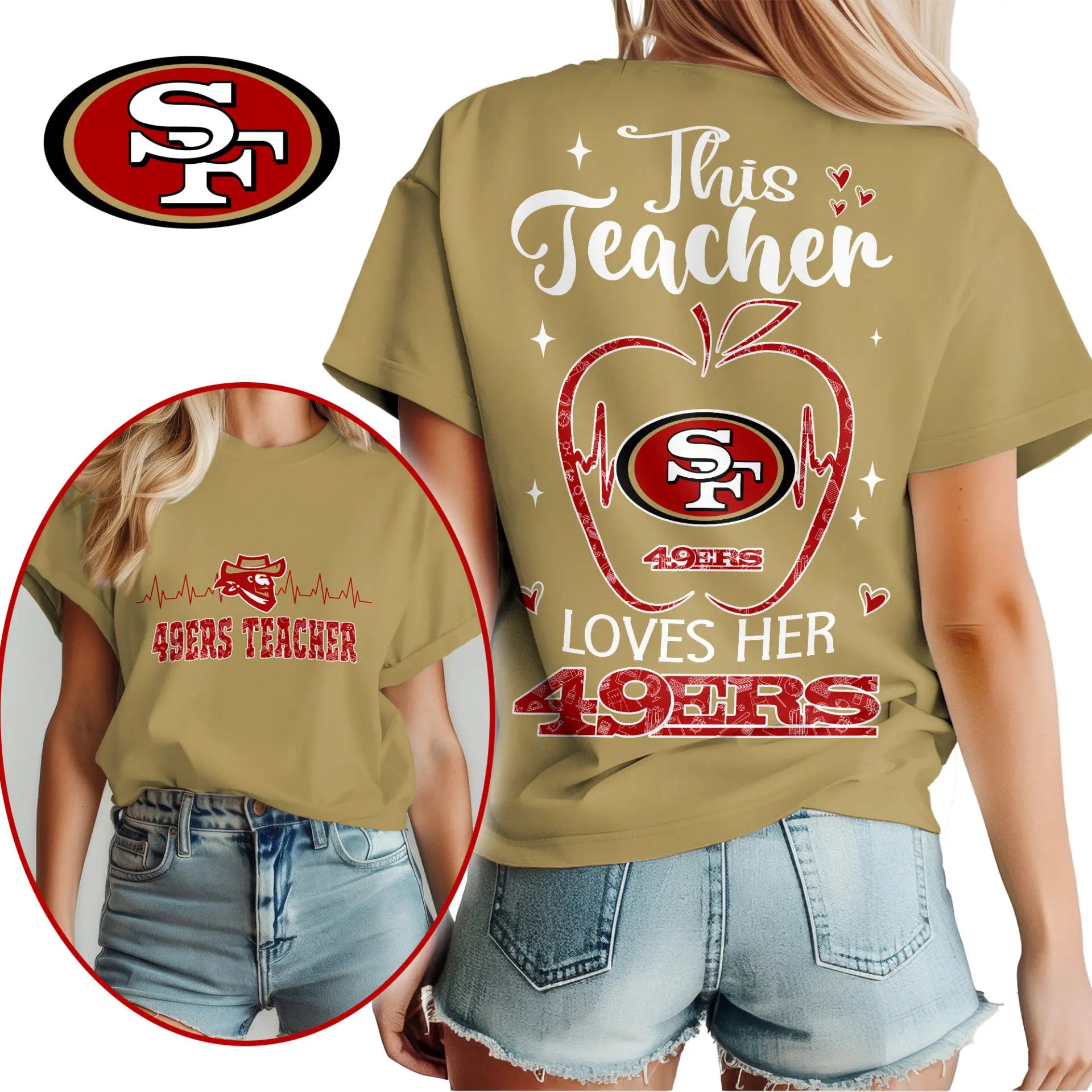 San Francisco 49ers | Premium Teacher Appreciation Month Women Shirt NY – HuddleStyle.com - Image 4