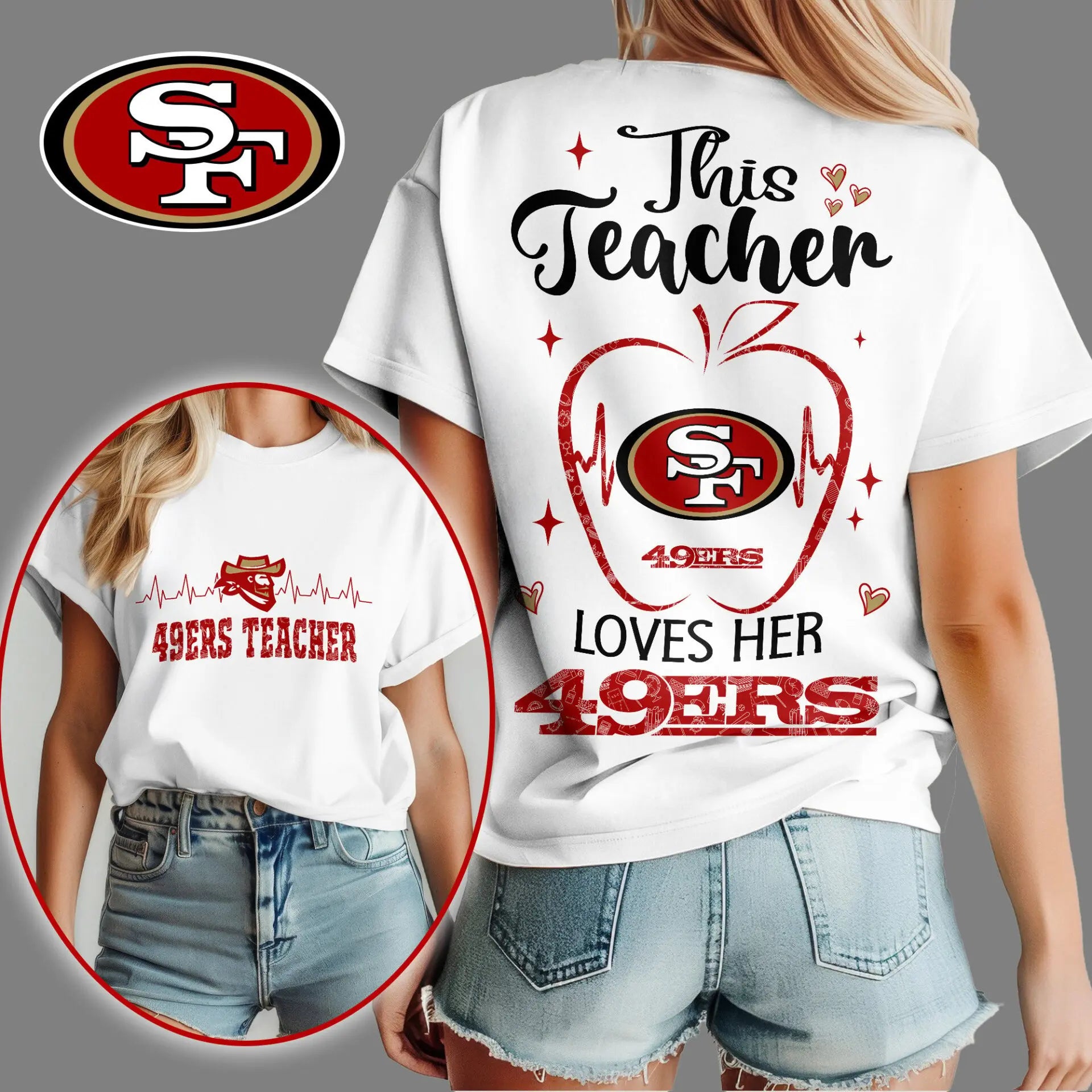 San Francisco 49ers | Premium Teacher Appreciation Month Women Shirt NY – HuddleStyle.com - Image 2