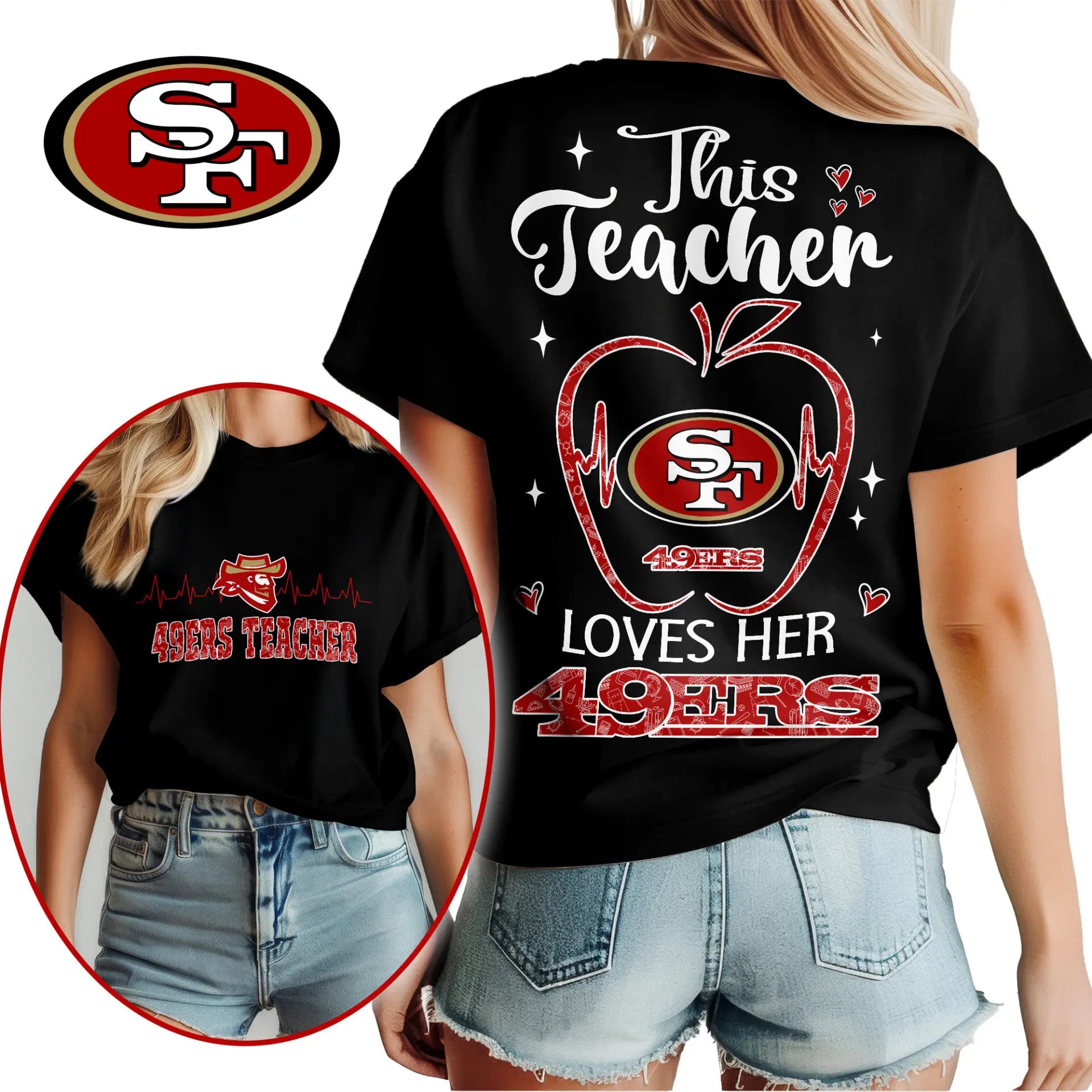 San Francisco 49ers | Premium Teacher Appreciation Month Women Shirt NY – HuddleStyle.com - Main