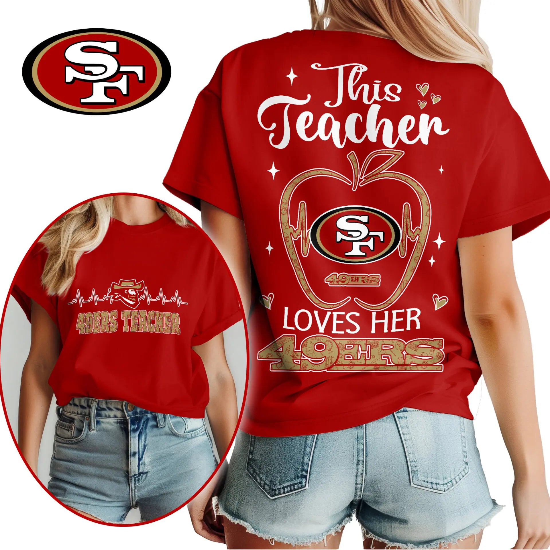 San Francisco 49ers | Premium Teacher Appreciation Month Women Shirt NY – HuddleStyle.com - Image 3