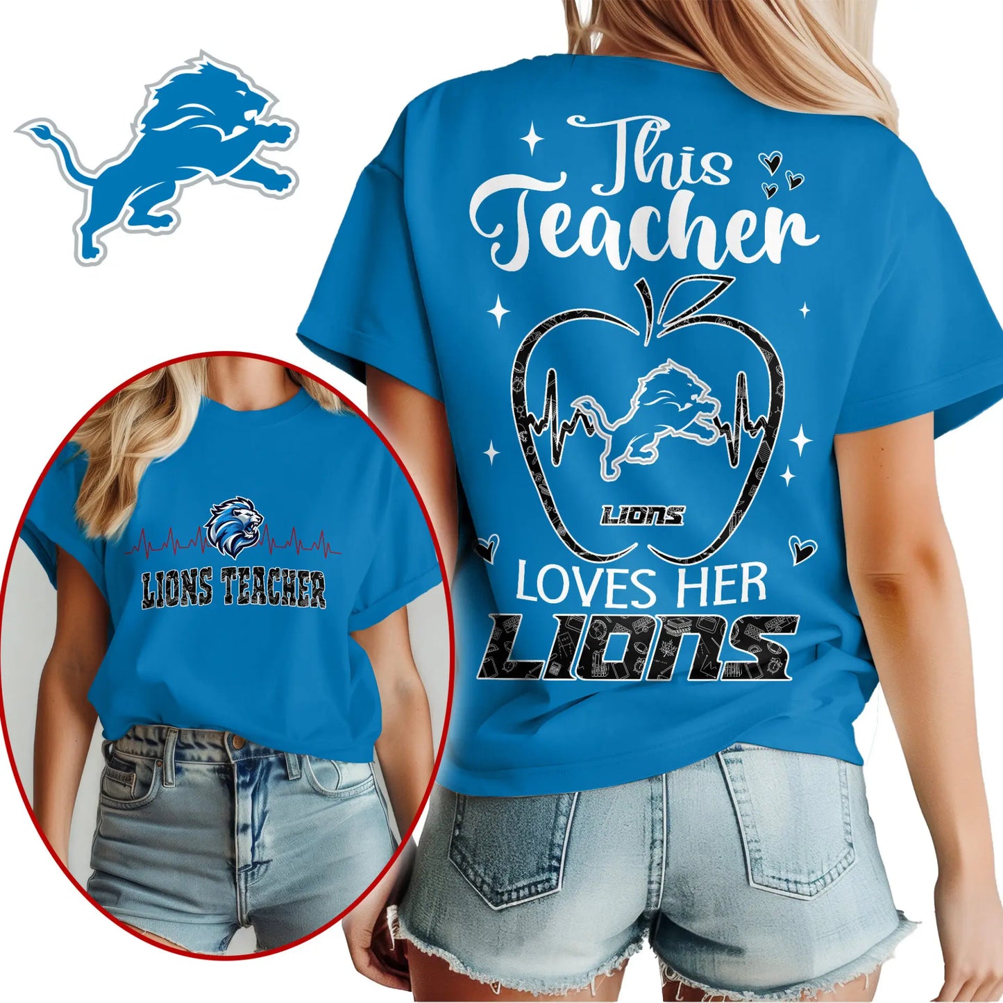 Detroit Lions | Premium Teacher Appreciation Month Women Shirt NY – HuddleStyle.com - Main