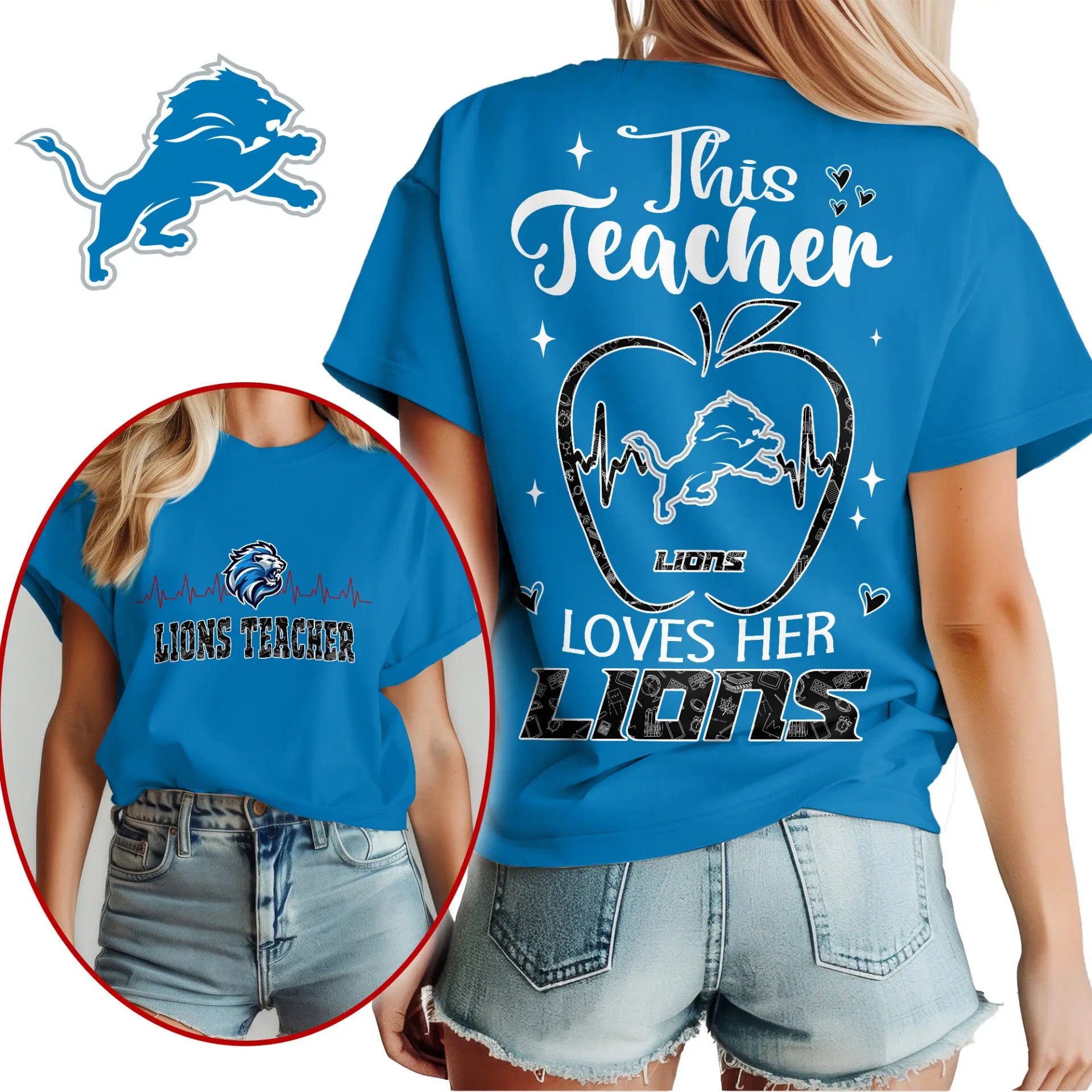 Detroit Lions | Premium Teacher Appreciation Month Women Shirt NY – HuddleStyle.com - Main