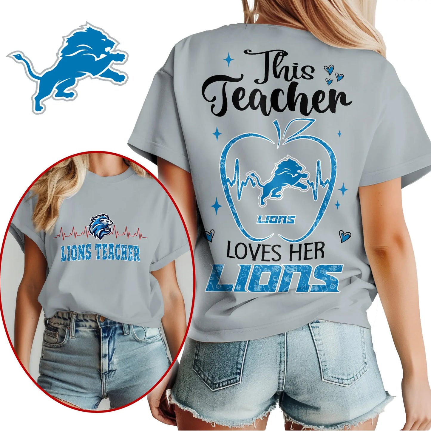 Detroit Lions | Premium Teacher Appreciation Month Women Shirt NY – HuddleStyle.com - Image 2