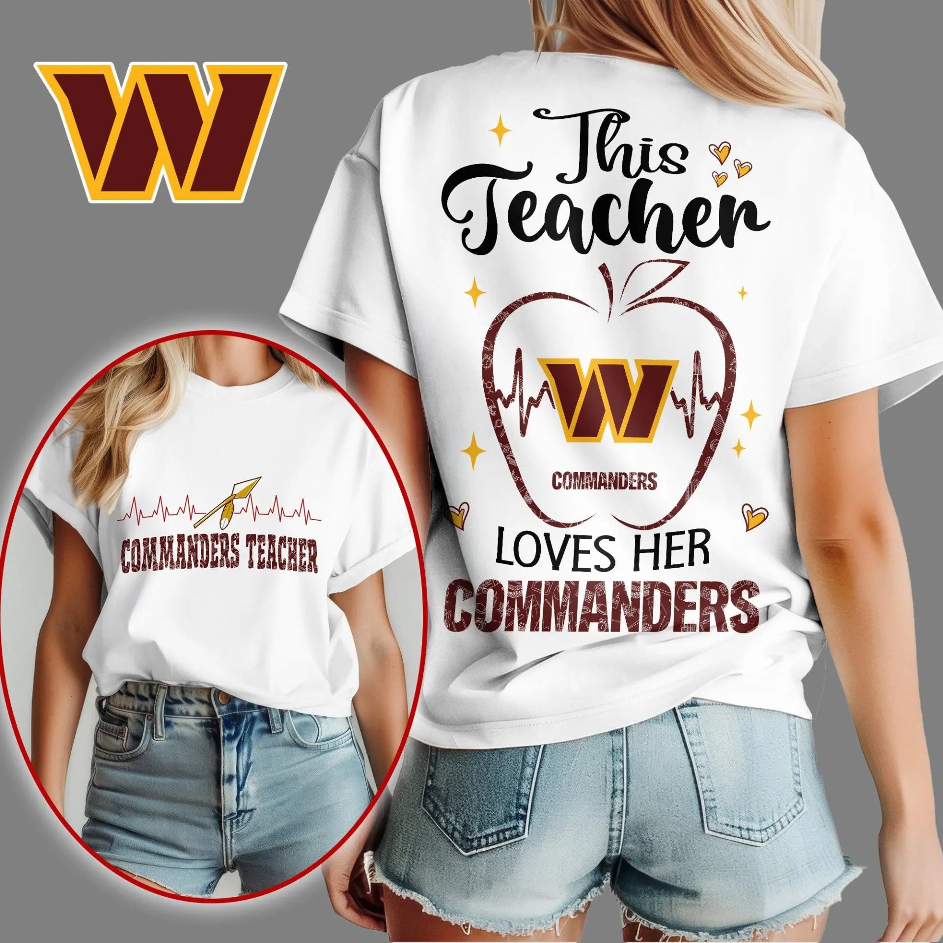 Washington Commanders | Premium Teacher Appreciation Month Women Shirt NY – HuddleStyle.com - Image 3